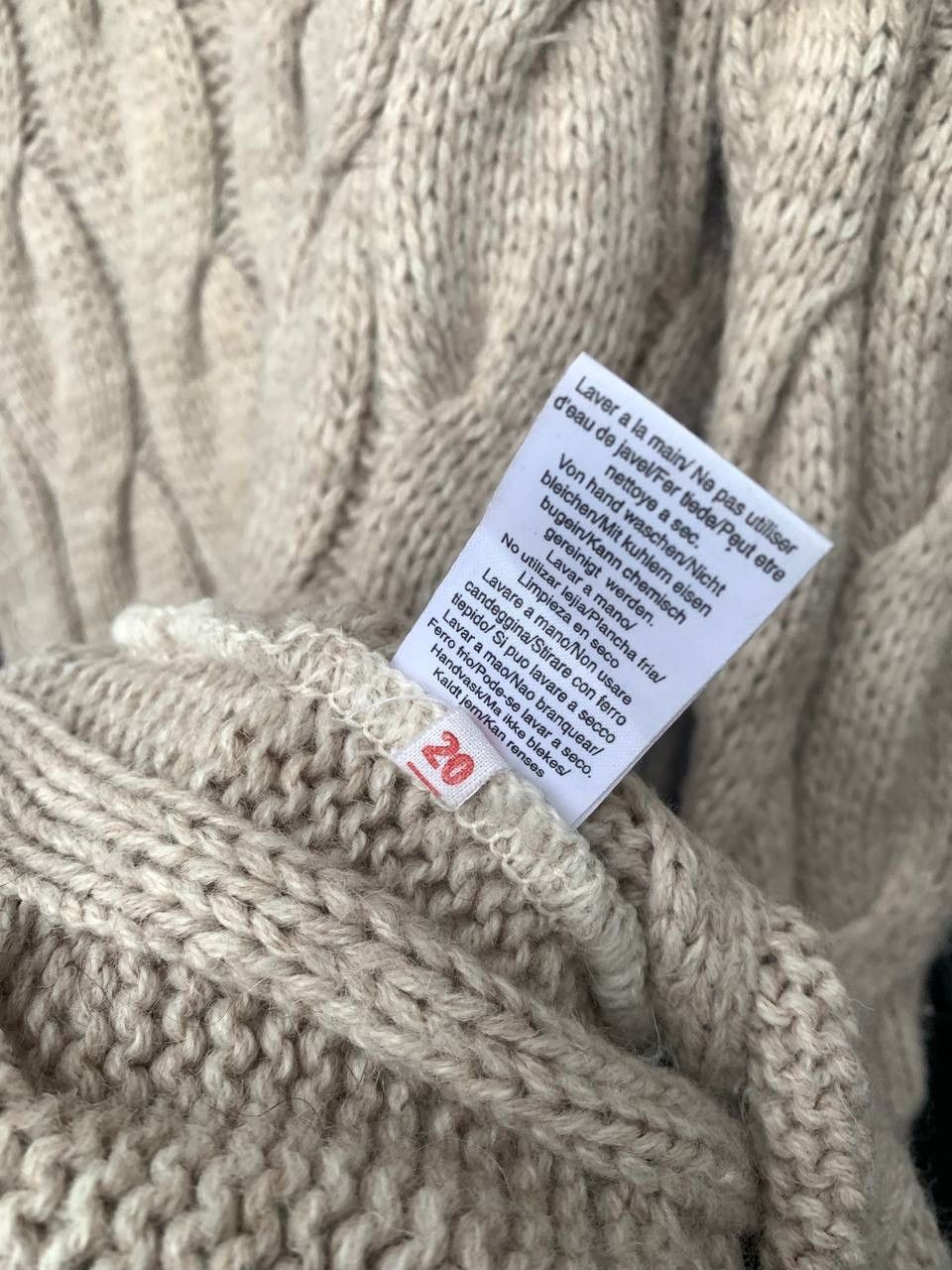 Burberry × Vintage Thomas Burberry Beige Cable Knitted Wool Sweater Size M / US 6-8 / IT 42-44 - 9 Thumbnail
