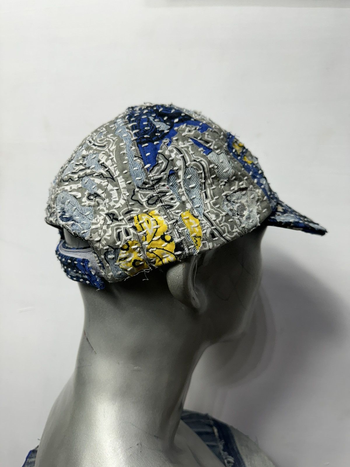 Art Comes First × Handmade Custom Made Distressed Paisley Patchwork Boro hats Size ONE SIZE - 6 Thumbnail