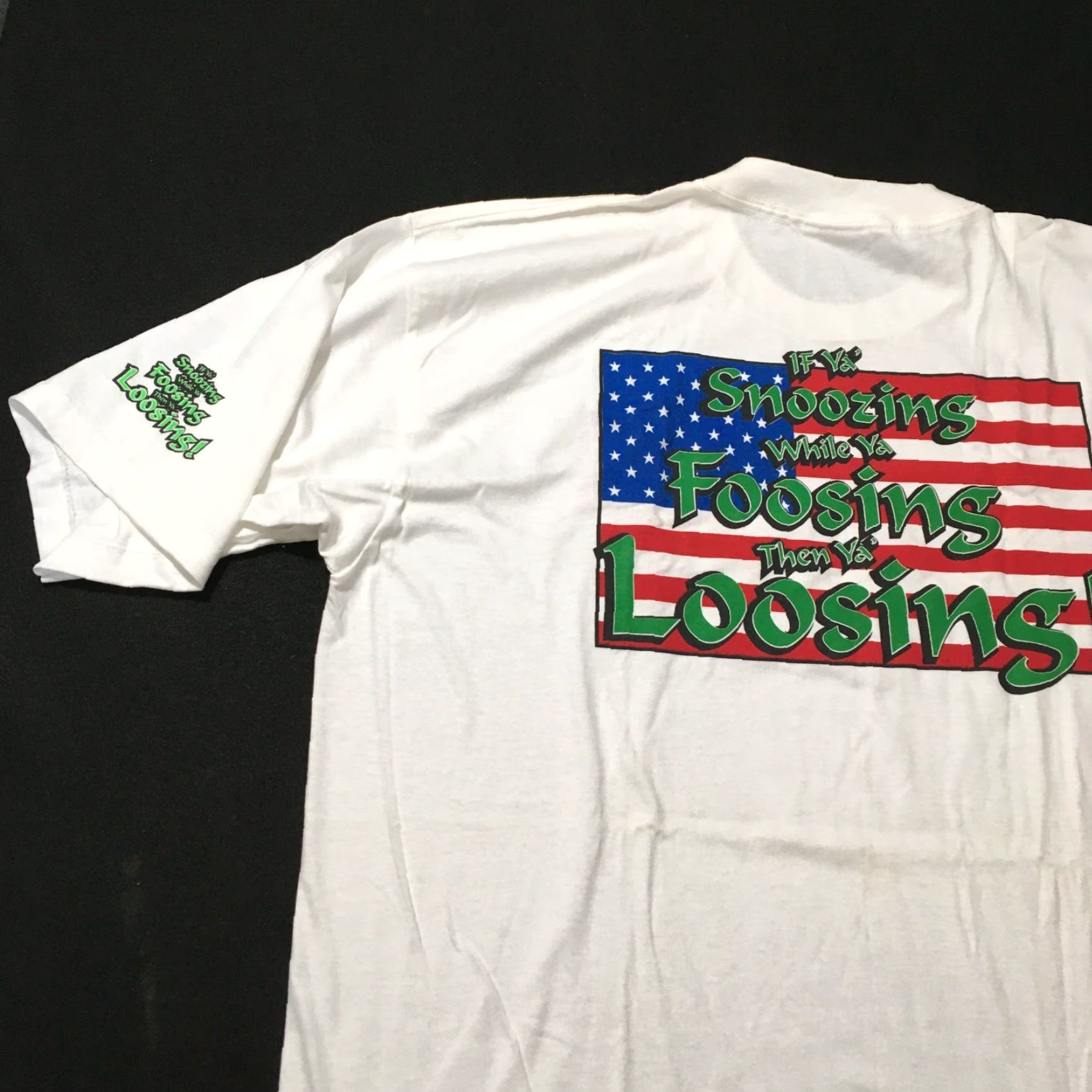 Vintage VINTAGE Allsport Shirt Men's XL White 1990s 90s USA Graphic Print Crew Neck Short Sleeve T-Shirt Size US L / EU 52-54 / 3 - 4 Thumbnail
