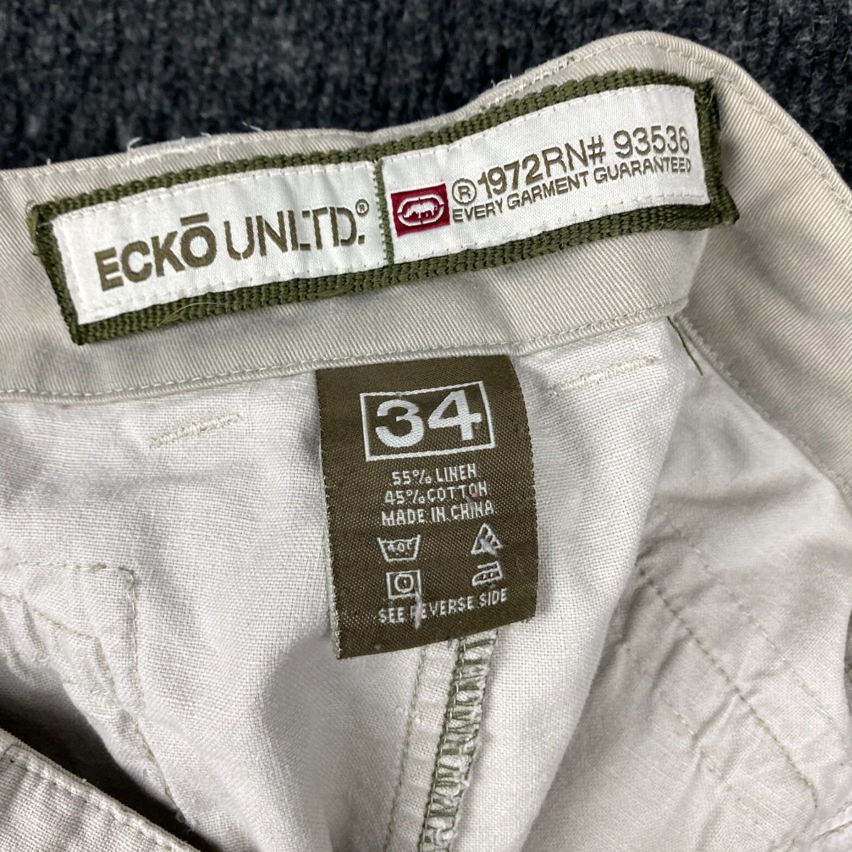 Ecko Unltd. VINTAGE Ecko Unltd. Cargo Shorts Beige 34 Men 34 Inseam 12 in Canvas Cotton Relaxed 90s Grunge Hip Hop Baggy Casual Workwear Size US 34 / EU 50 - 5 Thumbnail