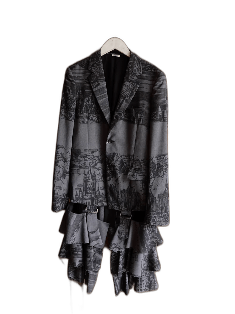 Comme des Garcons black embellished hem blazer by cdg homme plus Size US S / EU 44-46 / 1 - 1 Thumbnail