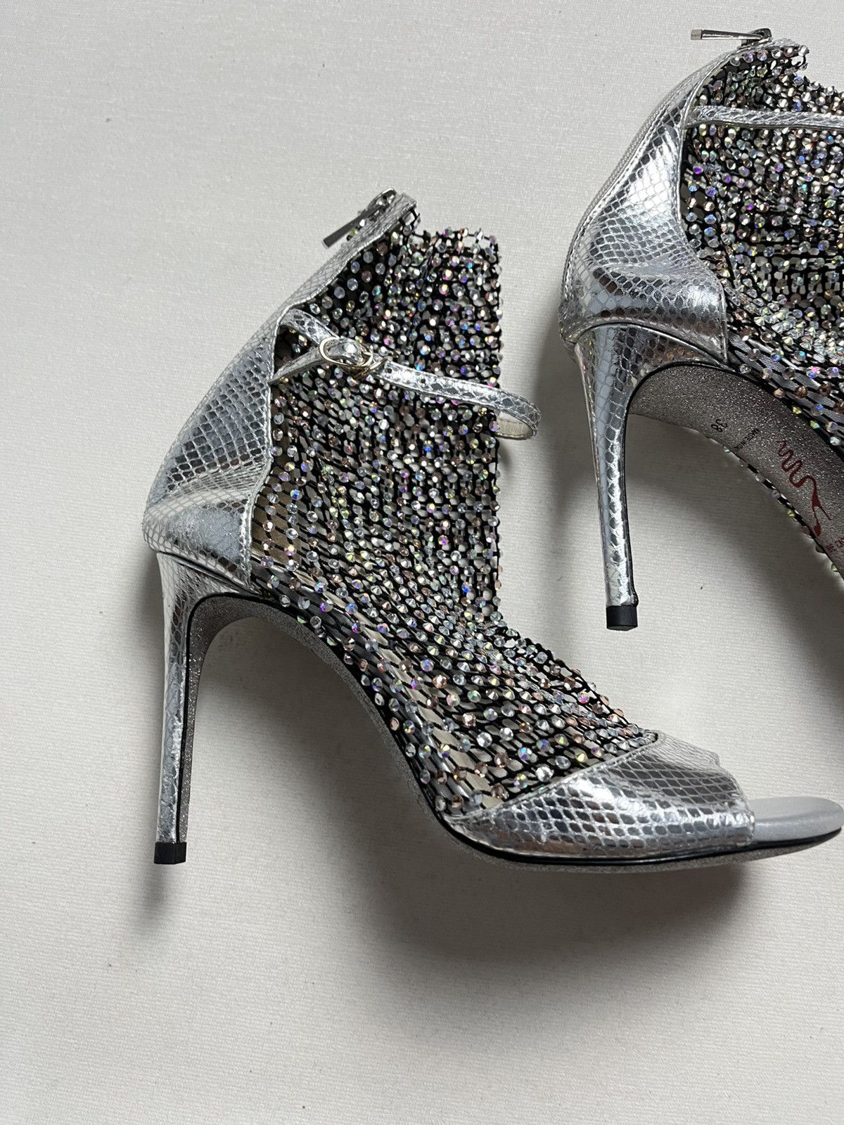 Rene Caovilla Rene caovilla galaxia silver/crystall hells in size 38 Size US 8 / IT 38 - 2 Thumbnail