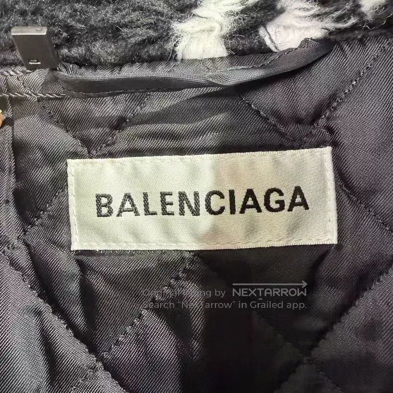 Balenciaga Balenciaga Black and White Teddy Fleece Jacket Size XXS / US 00 / IT 34 - 4 Thumbnail