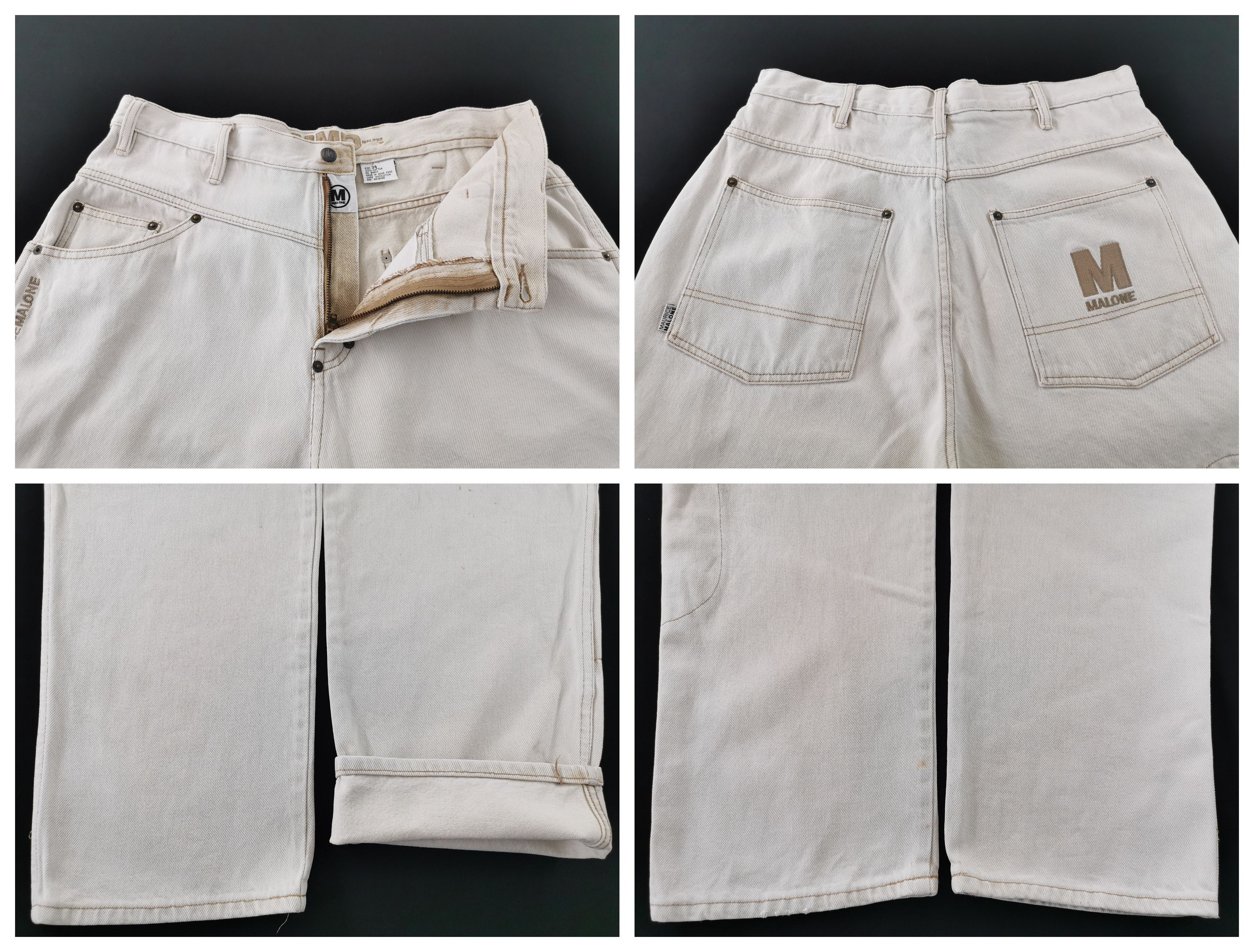 Designer Distressed Maurice Malone Denim Jeans Size 34 Size US 34 / EU 50 - 8 Thumbnail