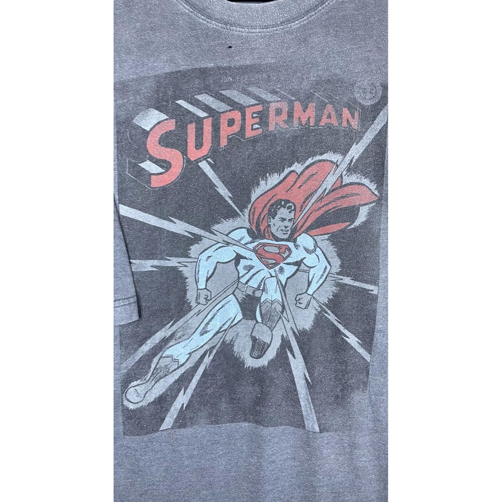 Logo 7 Superman Shirt Mens 2XL Gray Flying Comic Graphic Logo Tee T-Shirt Superhero Size US XXL / EU 58 / 5 - 2 Thumbnail