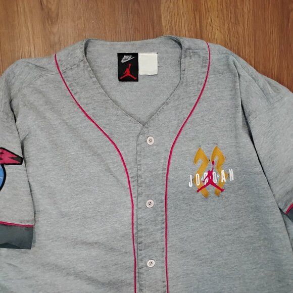 Nike Vintage 90s Nike Air Jordan 23 Baseball Jersey Size US L / EU 52-54 / 3 - 1 Thumbnail