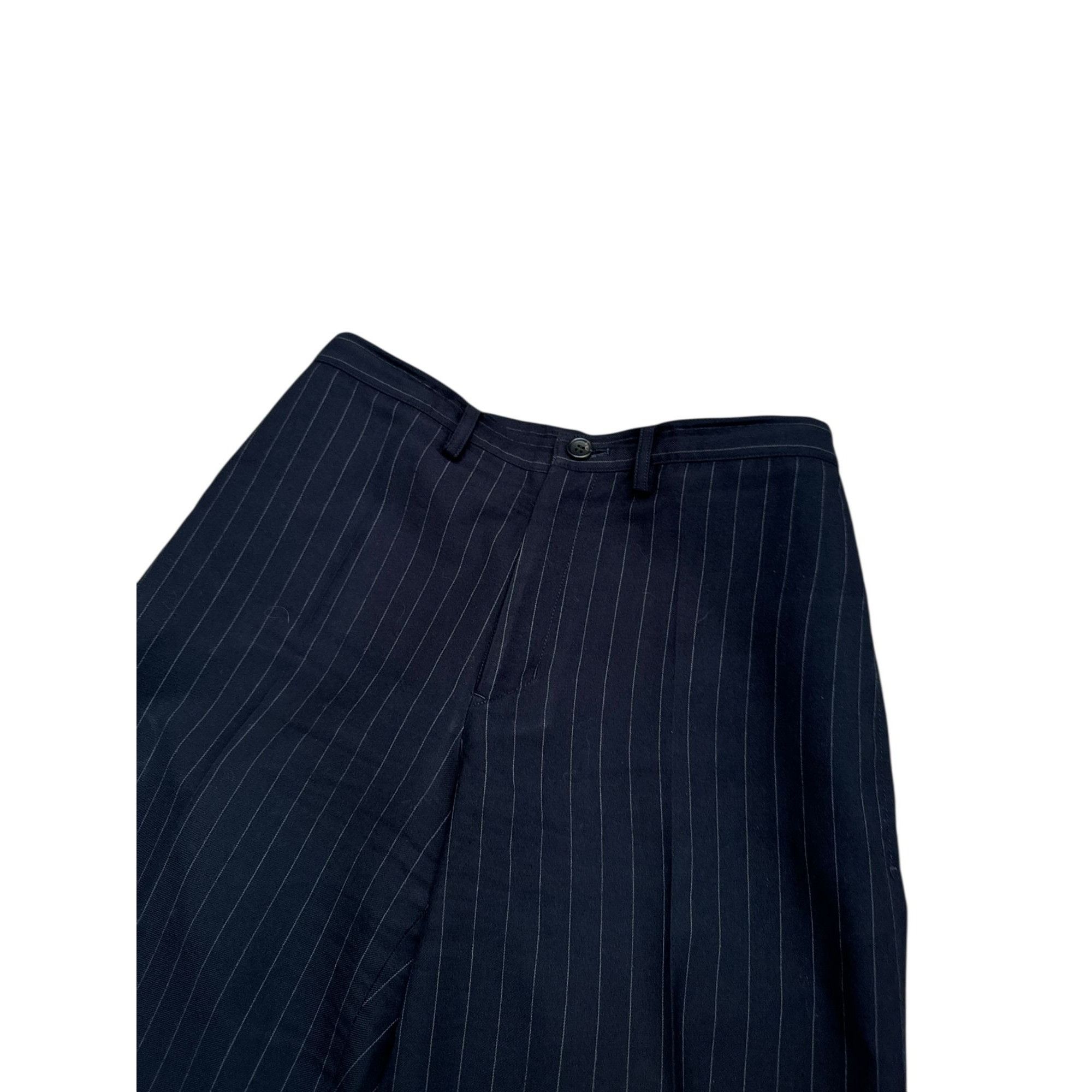 Yohji Yamamoto Dark Navy Wool Wide Pants Size 30" / US 8 / IT 44 - 2 Thumbnail