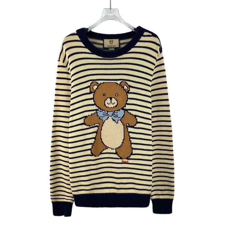 Gucci Gucci Bear Intarsia Color Block Stripe Sweater Size S / US 4 / IT 40 - 1 Thumbnail