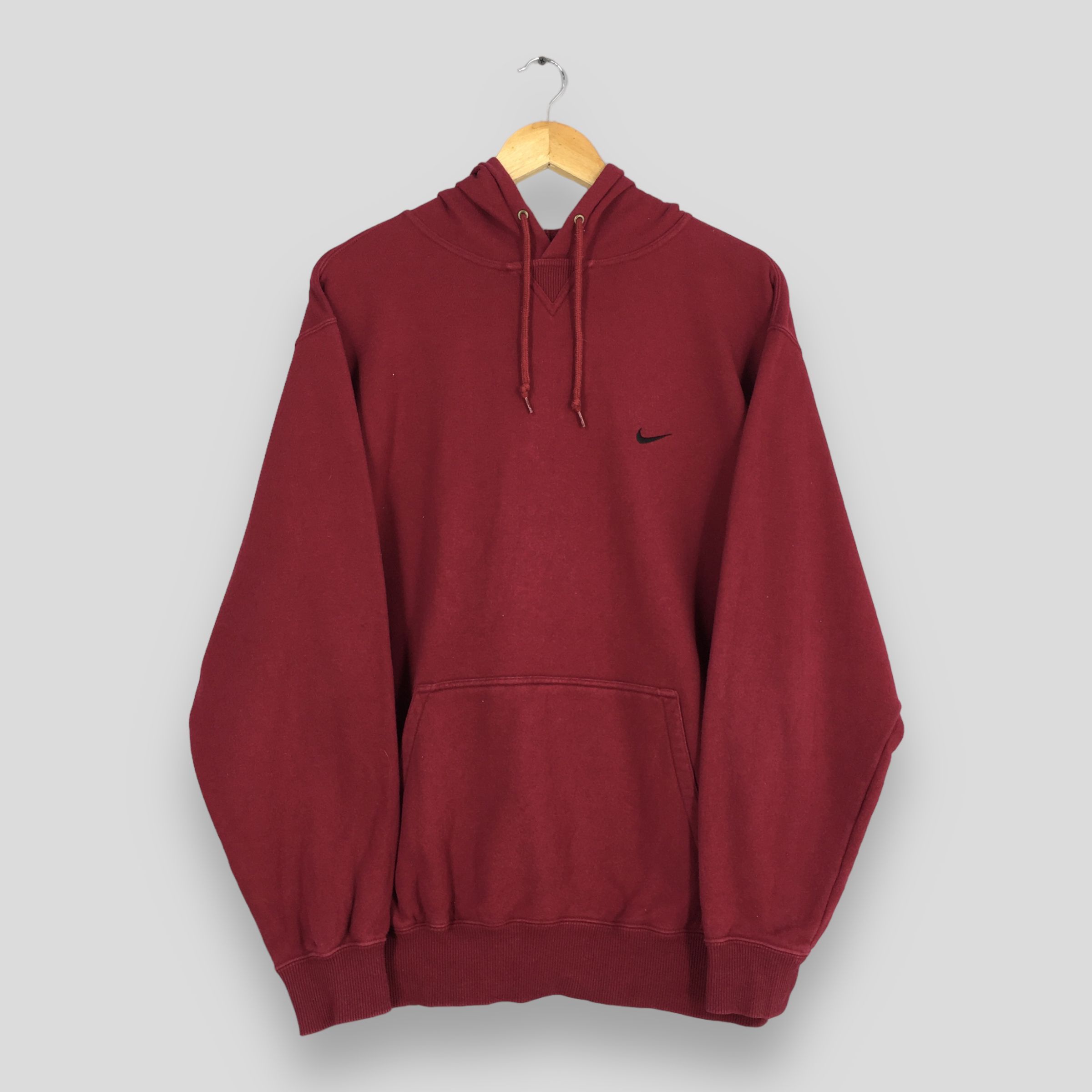 Nike Vintage 90's Nike Swoosh Maroon Pullover Hoodie Medium Size US M / EU 48-50 / 2 - 1 Thumbnail