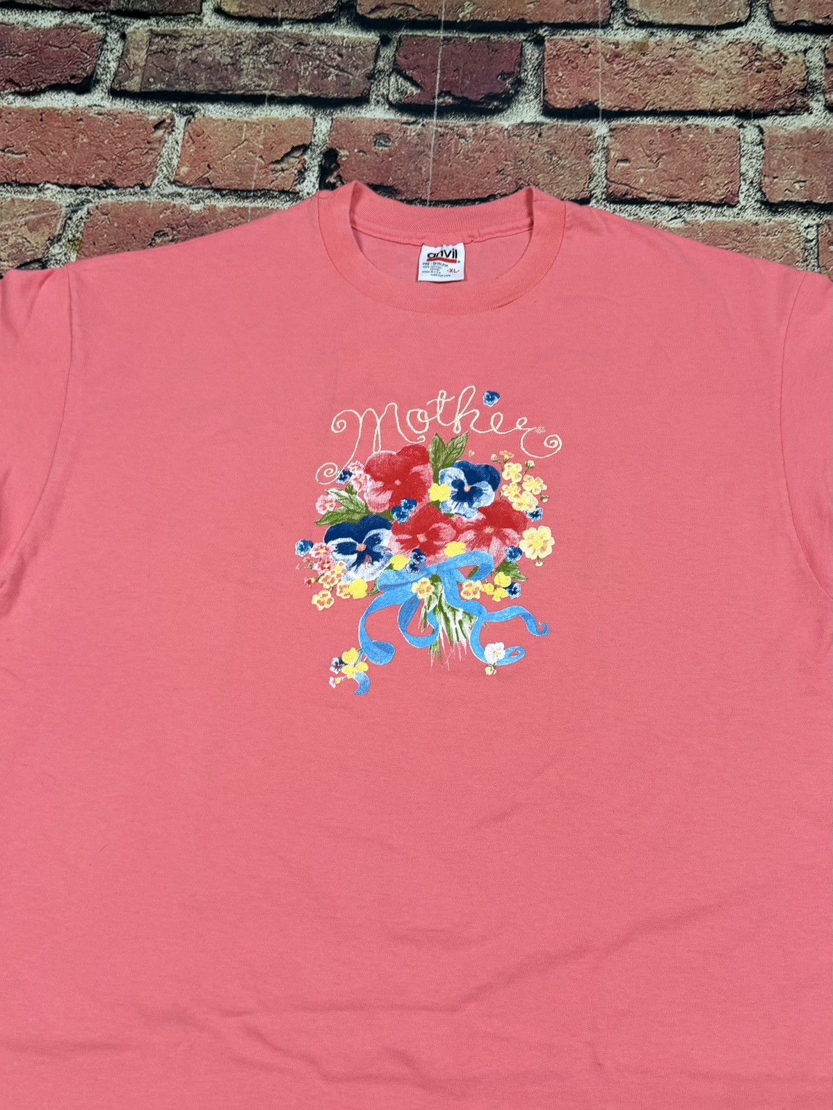 Anvil Vintage Mother Mom Floral Bouquet Flowers Single Stitch Tee Size US XL / EU 56 / 4 - 4 Thumbnail