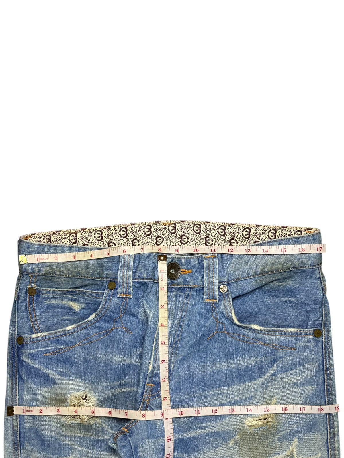 Edwin Vintage Japanese Edwin 503 Blue Trip Mud Wash Baggy Jeans Size US 34 / EU 50 - 12 Thumbnail