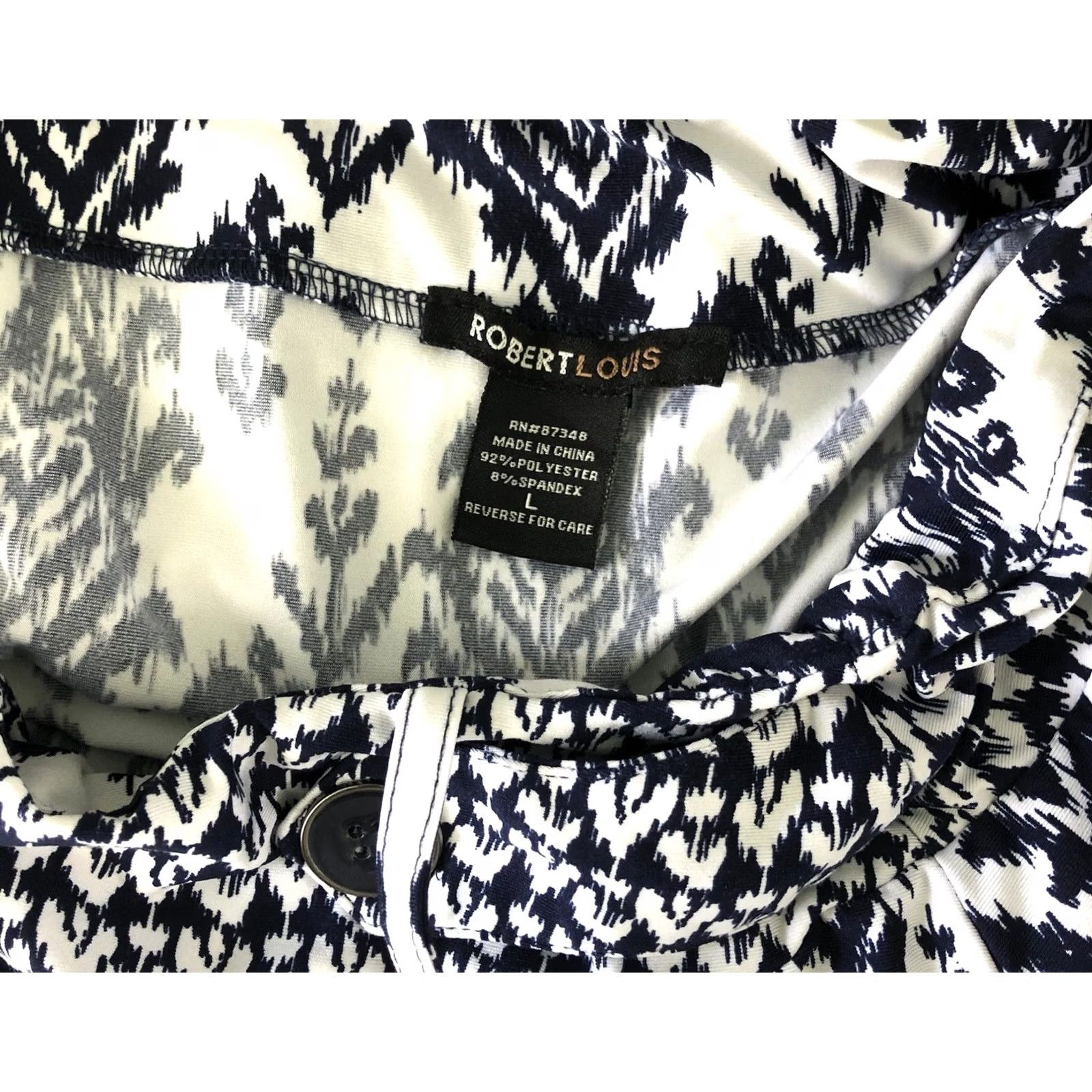 Etro Retro Maxi Skirt L Wht/Blue Geometric A-line Stretch Buttons Boho Hippie 30"w Size 36" / US 14 / IT 50 - 3 Thumbnail