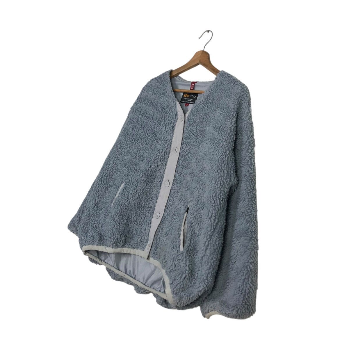 Alpha Industries 🔥VINTAGE DIP PILE FLEECE JACKET BUTTON ALPHA INDUSTRIES Size US M / EU 48-50 / 2 - 4 Thumbnail