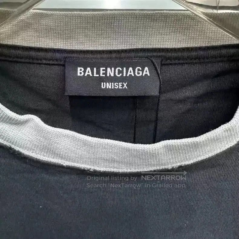 Balenciaga Balenciaga Ruined Double Ring Small Logo Short Sleeves. Size US M / EU 48-50 / 2 - 2 Thumbnail