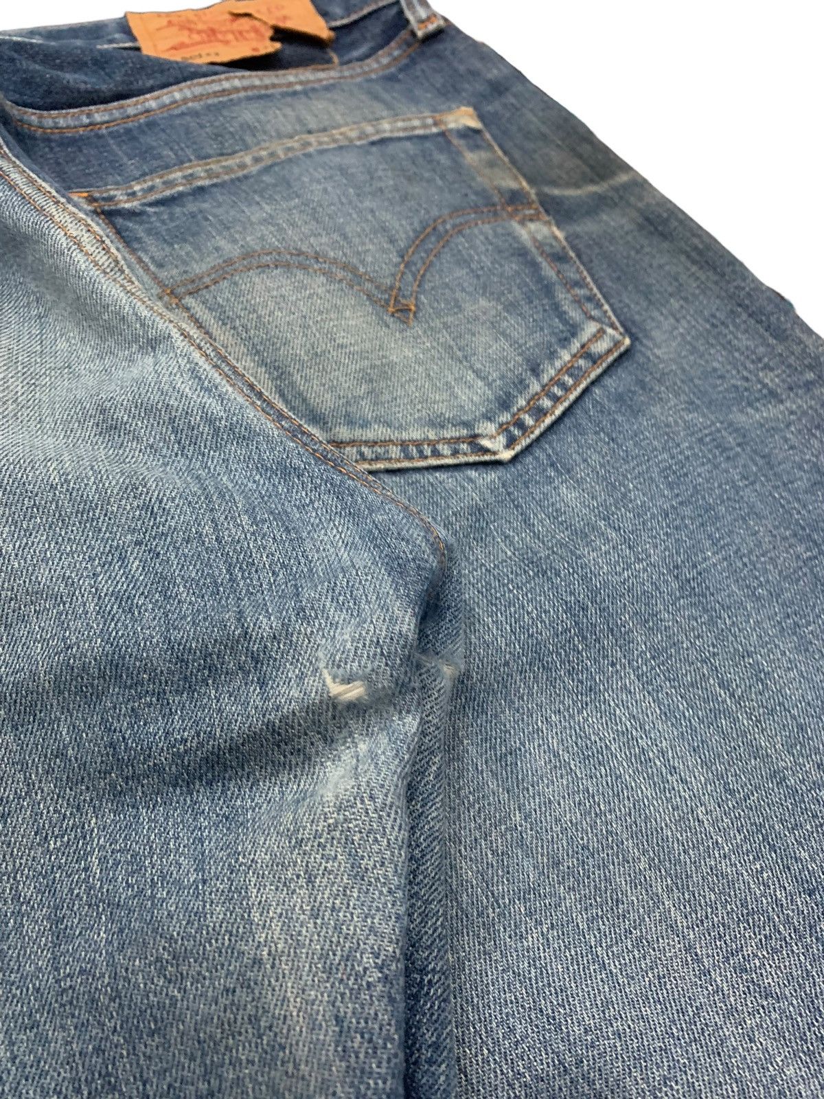 Levi's Levis 501 Buttonfly Distressed Whiskering Denim Pants (AB35) Size US 29 - 11 Thumbnail