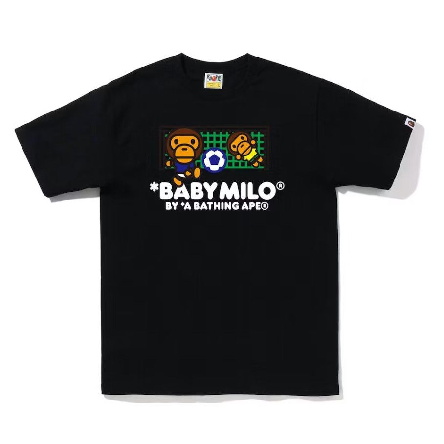 image of Bape Baby Milo Soccer Tee in Black, Men's (Size 2XL)