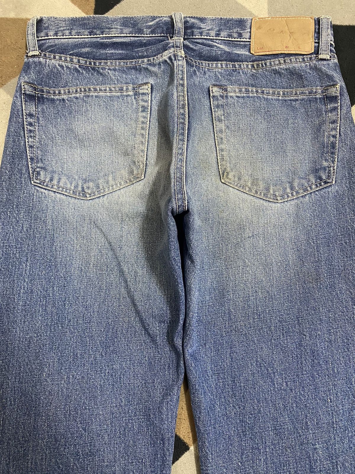 Japanese Brand Distressed - faded blue jeans with a worn look jeans Size US 30 / EU 46 - 4 Thumbnail