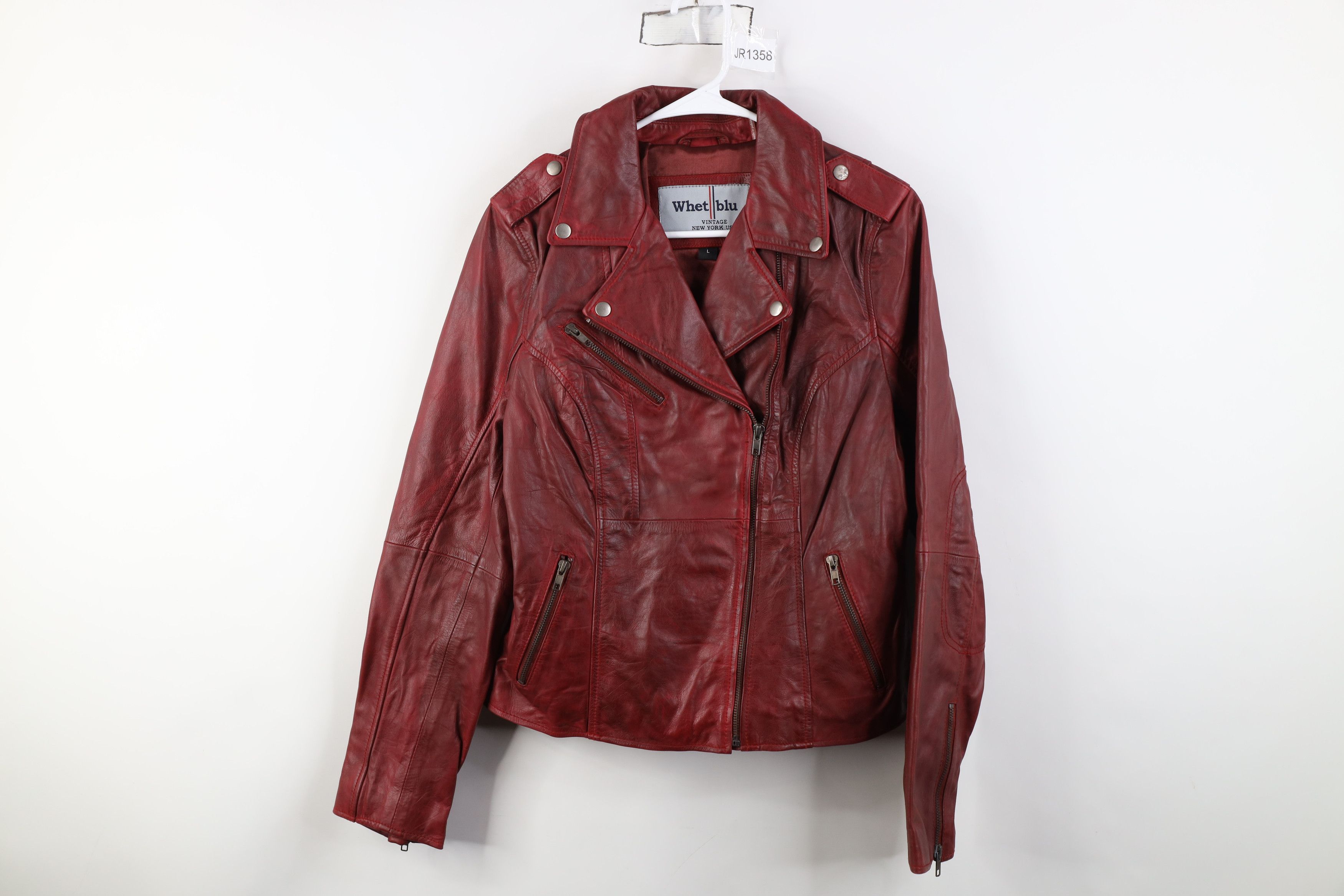 Vintage Vintage Streetwear Zip Leather Motorcycle Jacket Red Size L / US 10 / IT 46 - 1 Thumbnail