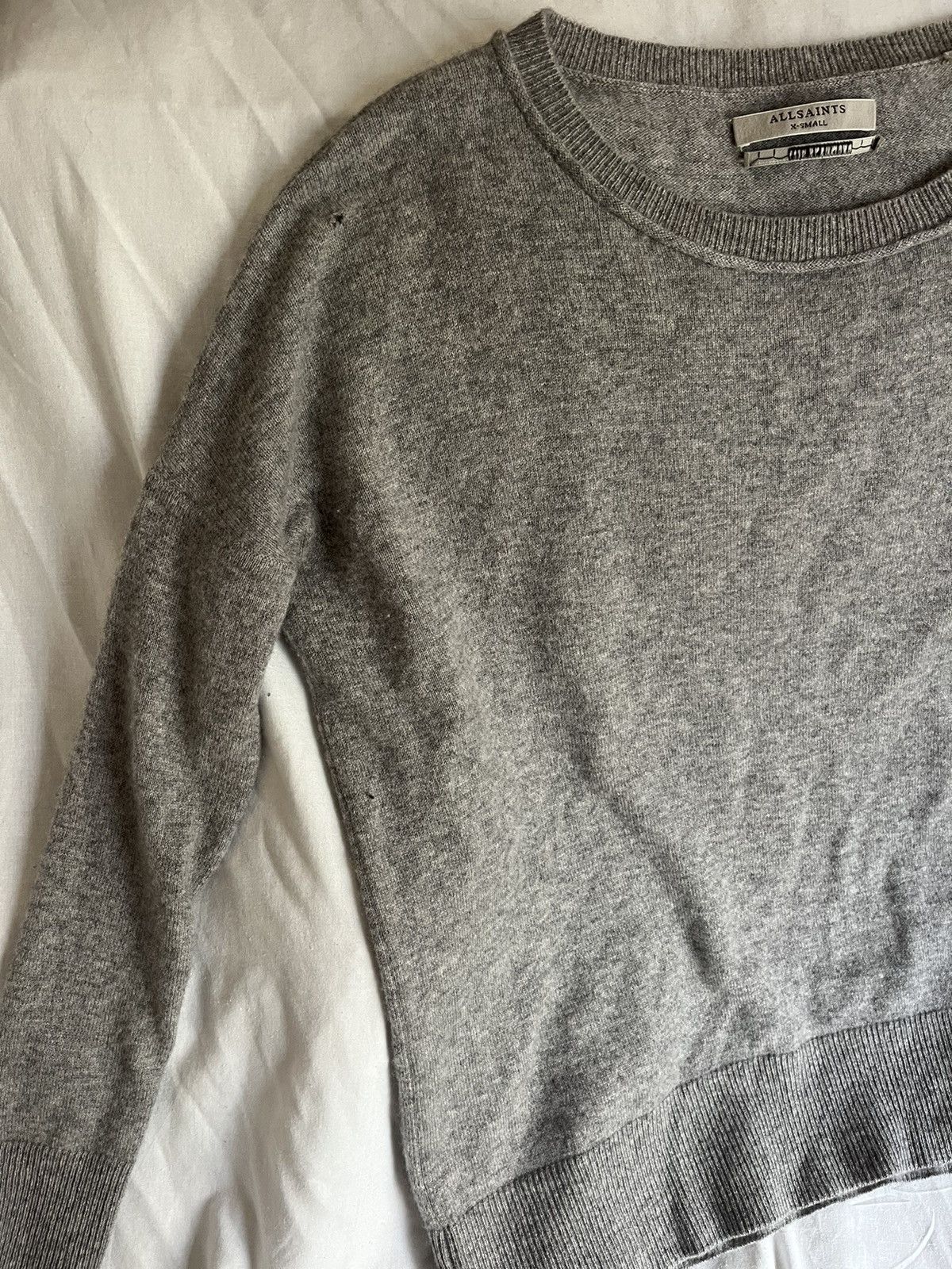 Allsaints ALLSAINTS GREY CASHMERE SWEATER SZ XS Size XS / US 0-2 / IT 36-38 - 1 Thumbnail