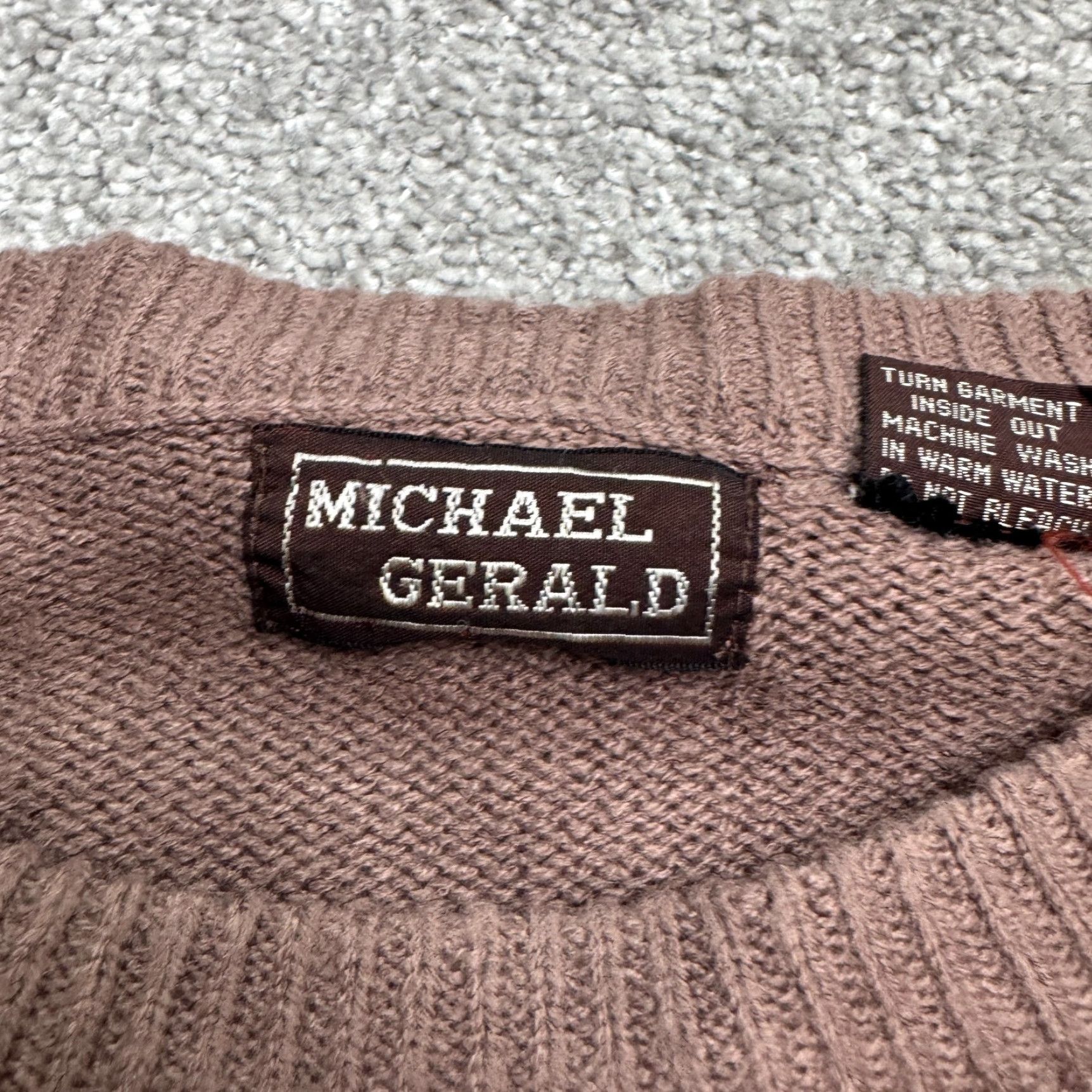 Vintage VINTAGE Michael Gerald Pullover Sweater Shirt Mens L Brown Argyle/Diamond Knit 90s Classic Mens Size US L / EU 52-54 / 3 - 7 Thumbnail