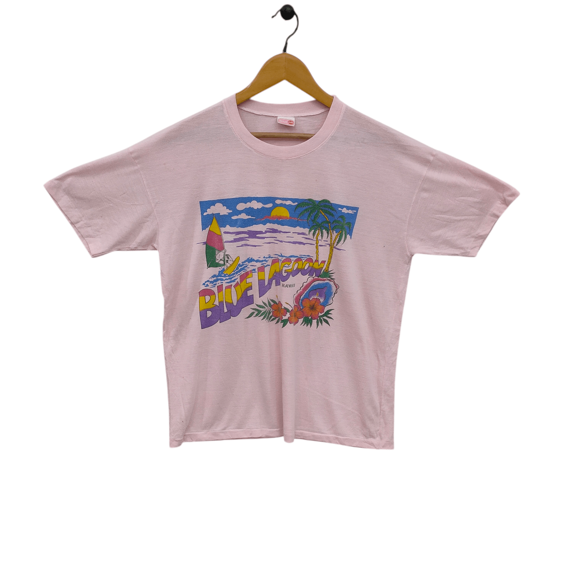 Beauty Beast Vintage 80s Blue Lagoon Hawaii T-Shirt Beach Sunset Size US L / EU 52-54 / 3 - 1 Thumbnail