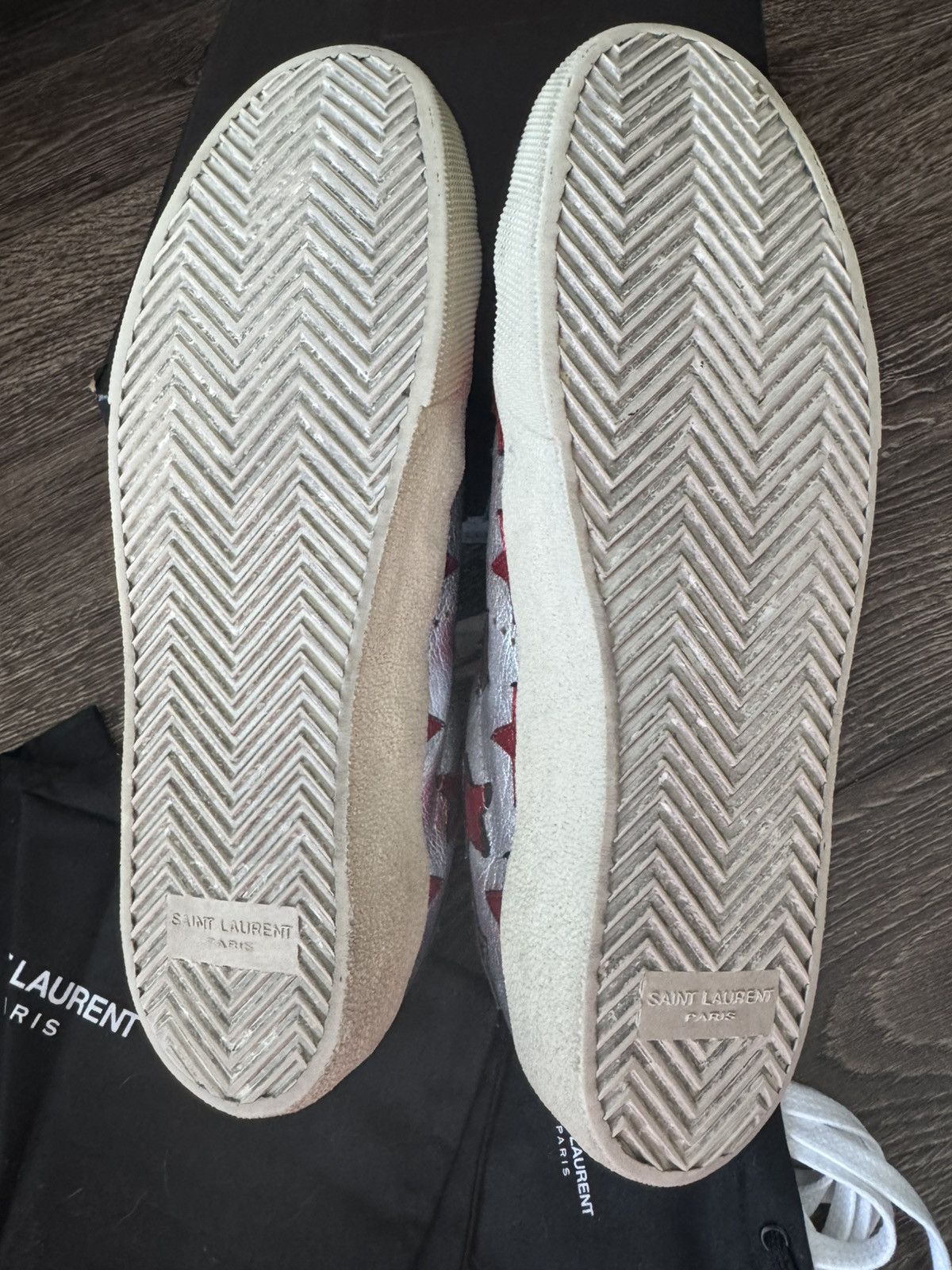 Saint Laurent Paris SLP Silver Leather SL/06 Low Size US 6 / EU 39 - 24 Thumbnail