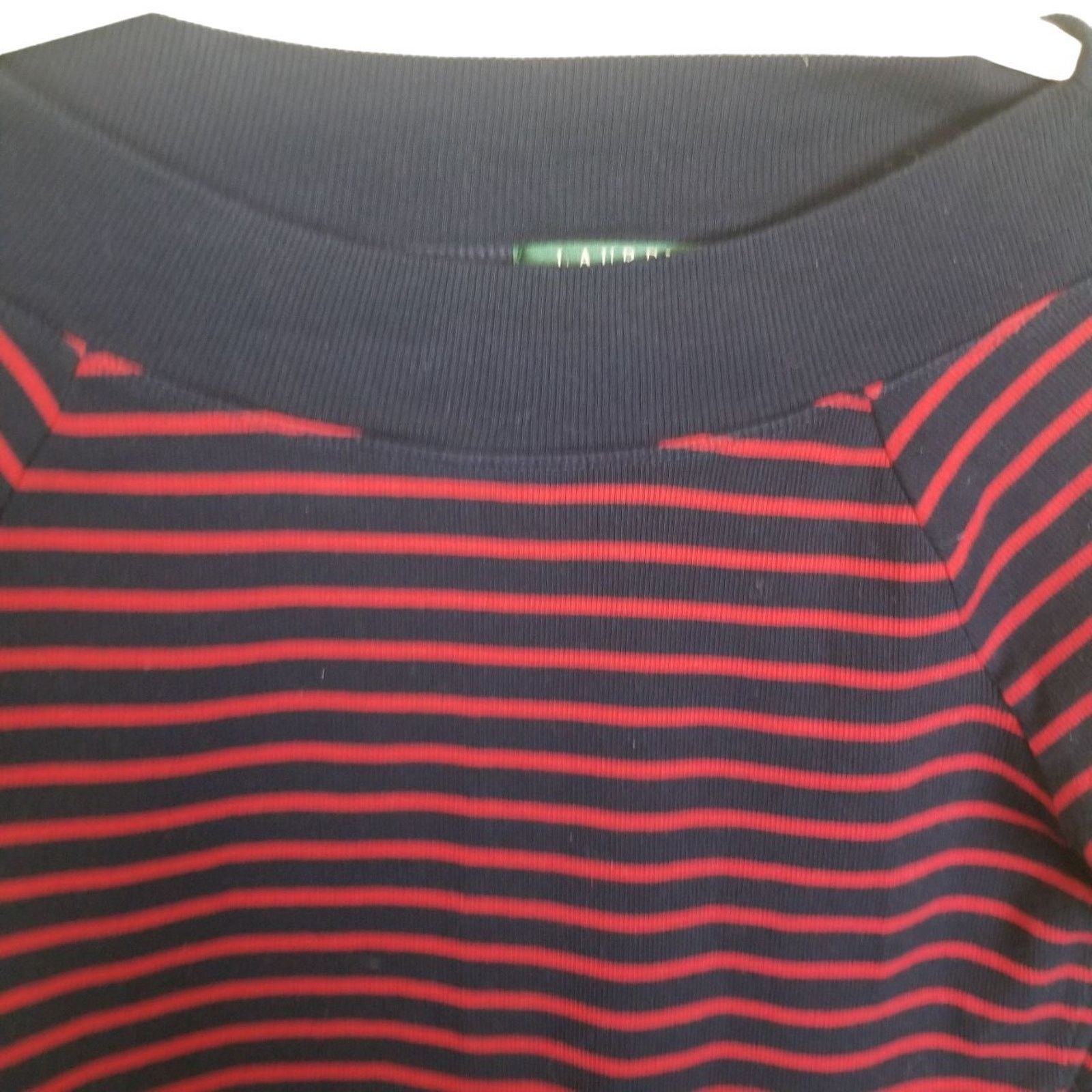 Lauren Ralph Lauren Lauren Ralph Lauren Womens Striped Sweater XL Elbow Patch Size XL / US 12-14 / IT 48-50 - 2 Thumbnail