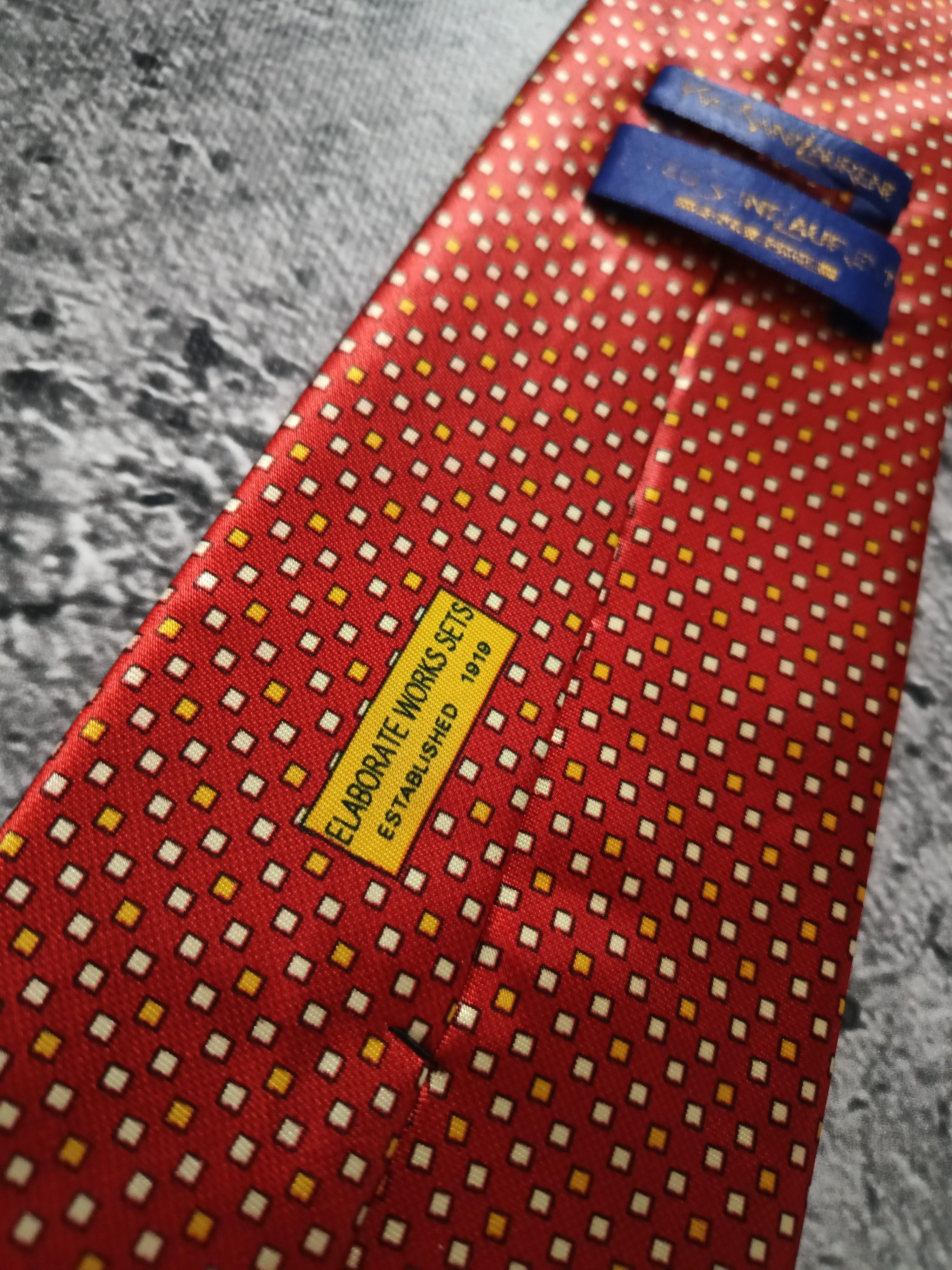 Yves Saint Laurent Yves Saint Laurant YSL Men's Tie Red Silk Necktie Size ONE SIZE - 3 Thumbnail