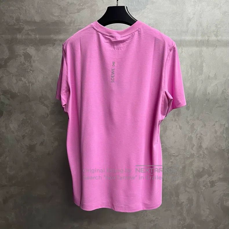 Loewe Loewe Pink Logo Printed Short Sleeve T-Shirt Size M / US 6-8 / IT 42-44 - 5 Thumbnail