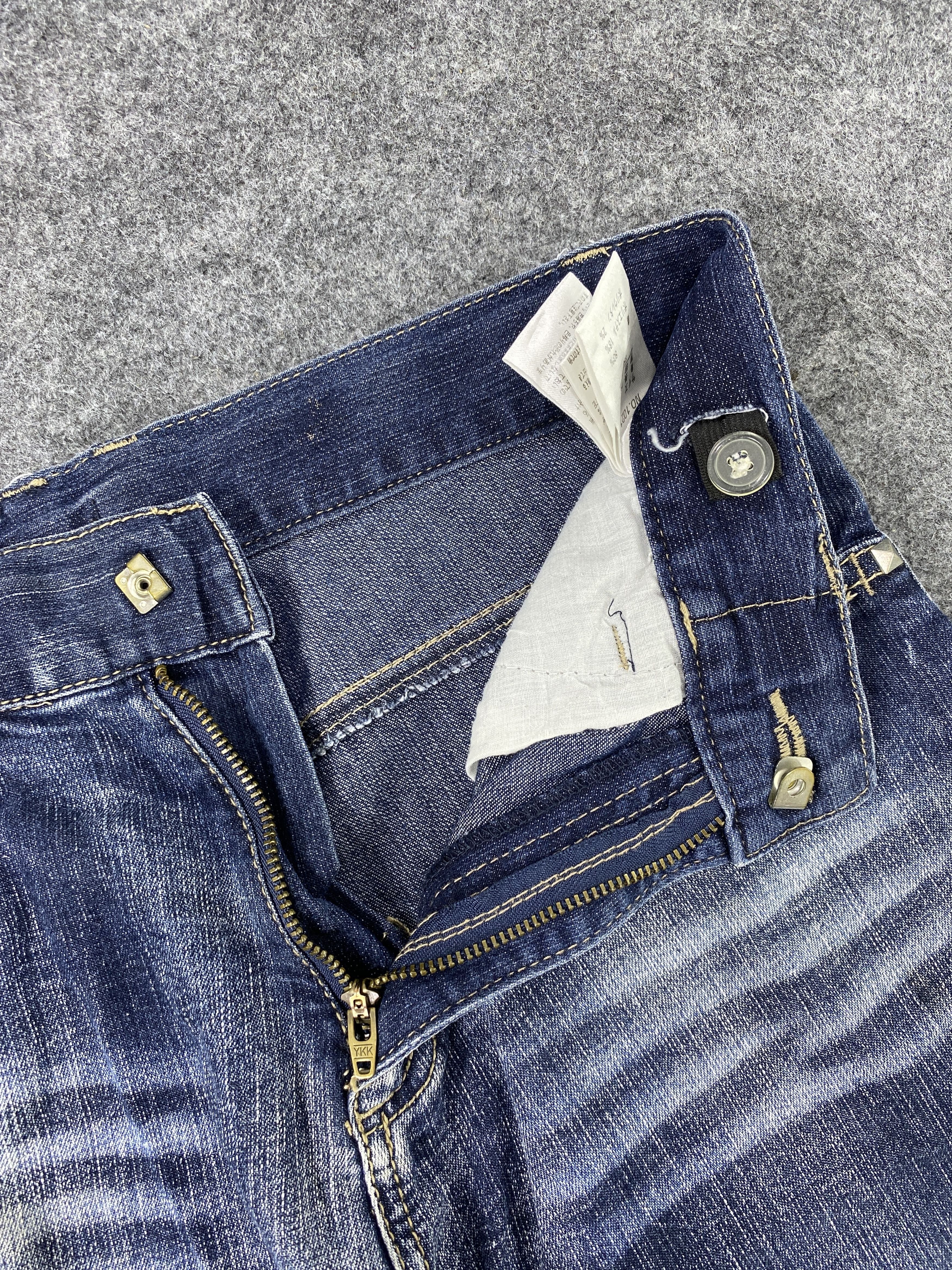 Japanese Brand Flag Stone Blue Wash Jeans - J982 Size US 27 - 7 Thumbnail