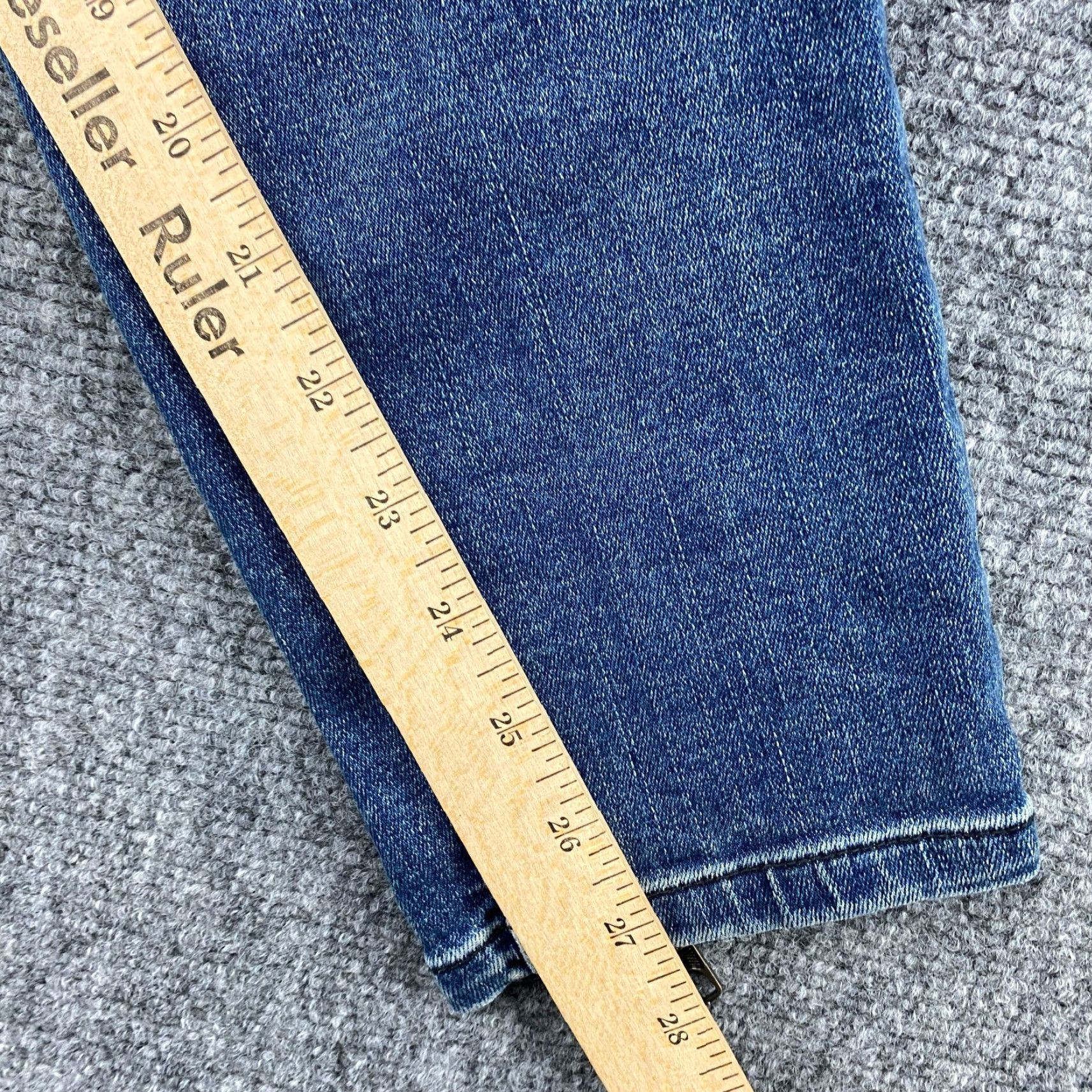 Vintage We The Free Jeans Womens 31 Blue Mid-Rise Skinny Ankle Zip Pockets Stretch Denim Jeans Size 24" / US 00 / IT 34 - 7 Thumbnail