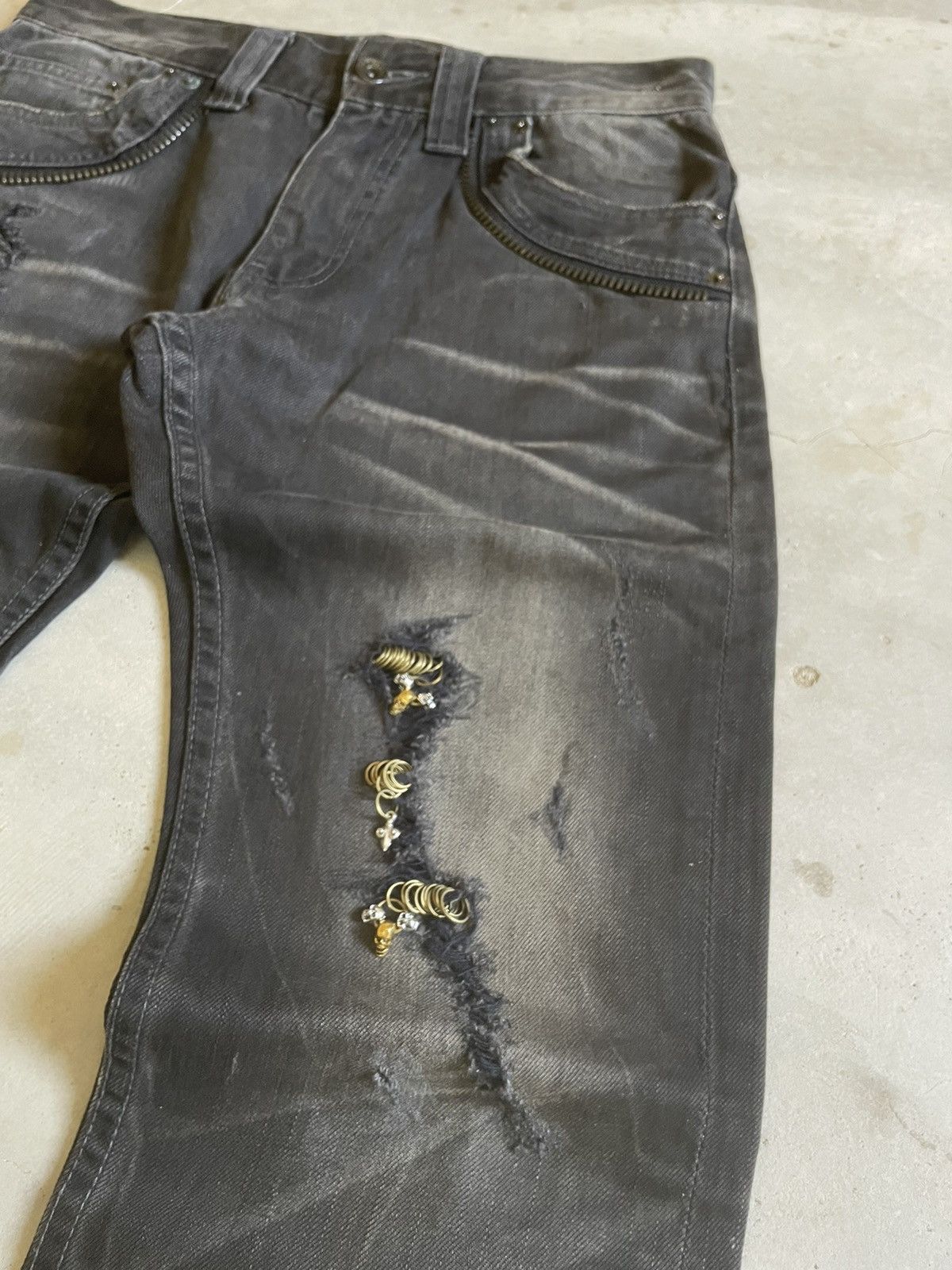 5351 POUR LES HOMMES × Obelisk × semanticdesign Semantic design Pierced & Charms Gothic Claw Mark Jeans Size US 30 / EU 46 - 5 Thumbnail