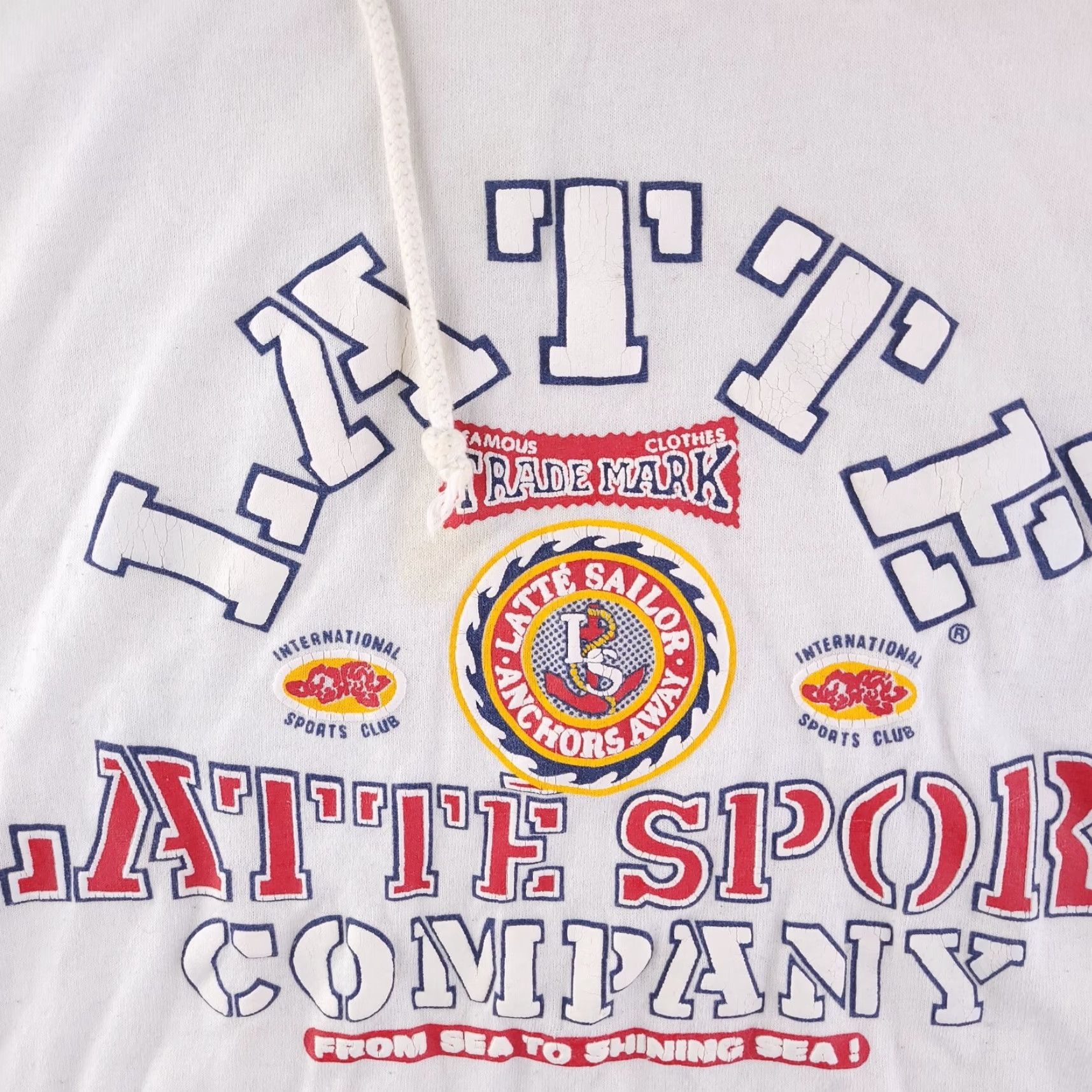 Vintage VINTAGE Shirt Mens M 3/4 Sleeve Hooded White USA Beach Surf Made USA Latte Sport Sleeved T-Shirt Size US M / EU 48-50 / 2 - 3 Thumbnail