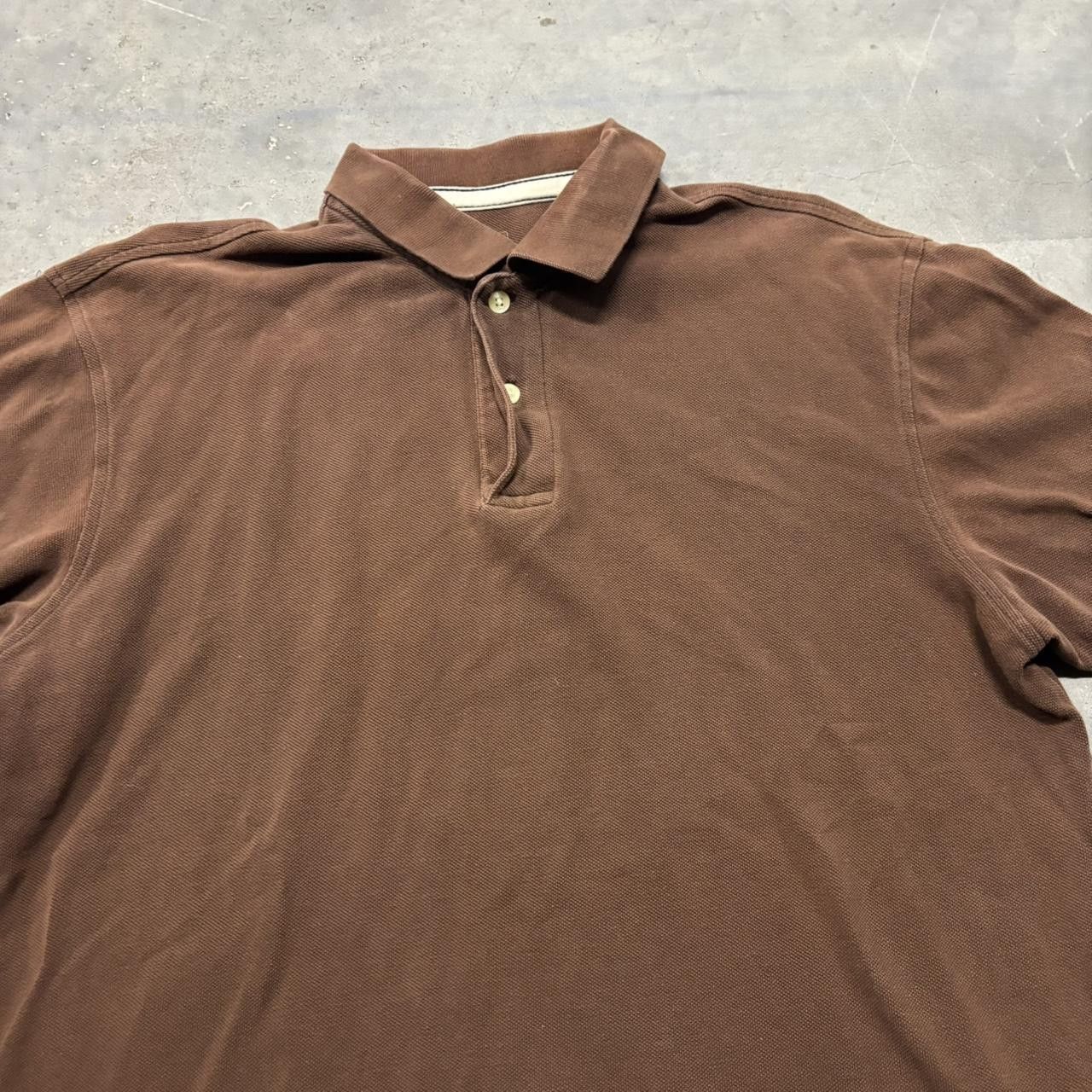 Japanese Brand × Vintage Crazy Vintage Y2K/2000s Brown Essential Polo Shirt! Size US M / EU 48-50 / 2 - 2 Thumbnail