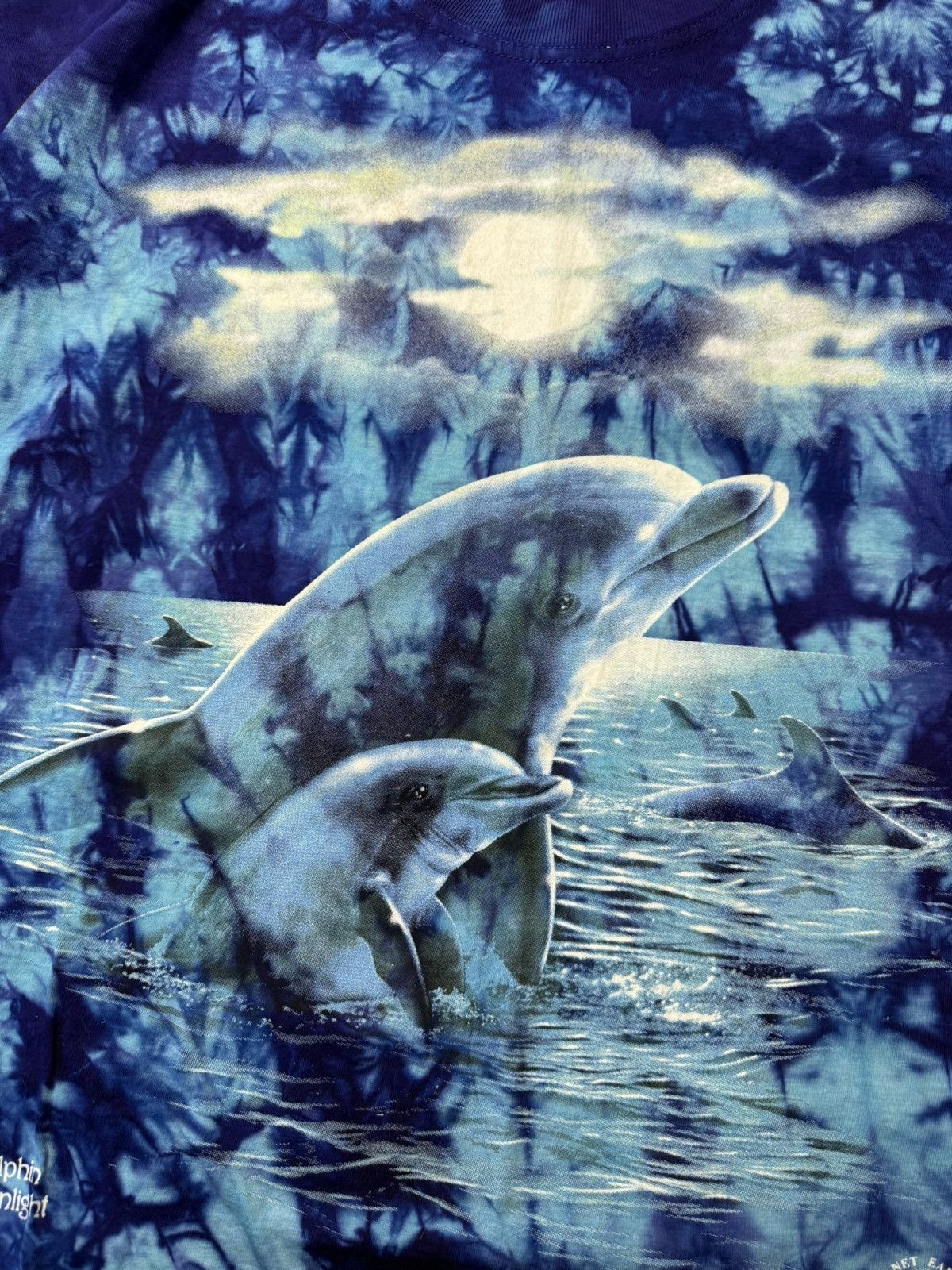 The Mountain Vintage Planet Earth Dolphin Moonlight Tie Dye Shirt Size US XL / EU 56 / 4 - 19 Thumbnail