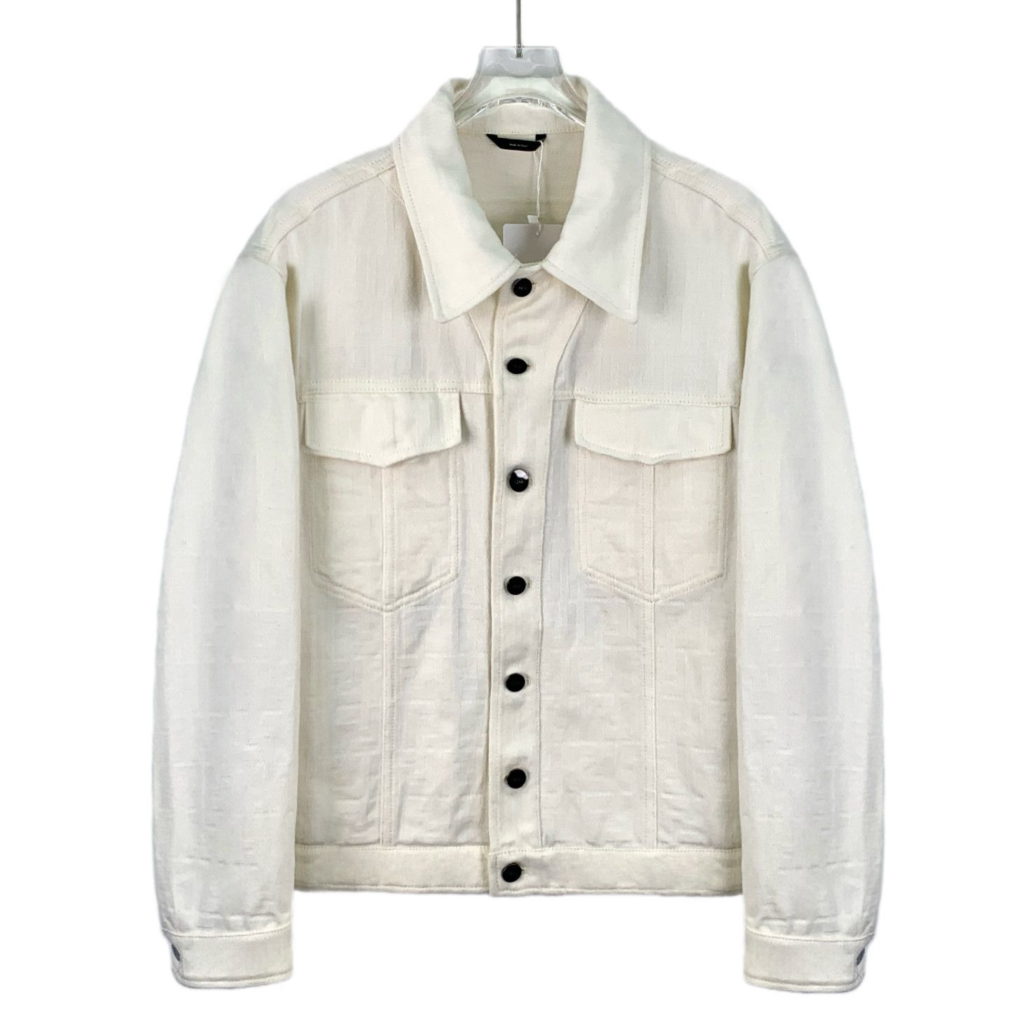 Fendi White Monogram Cotton Denim Jacket (46)