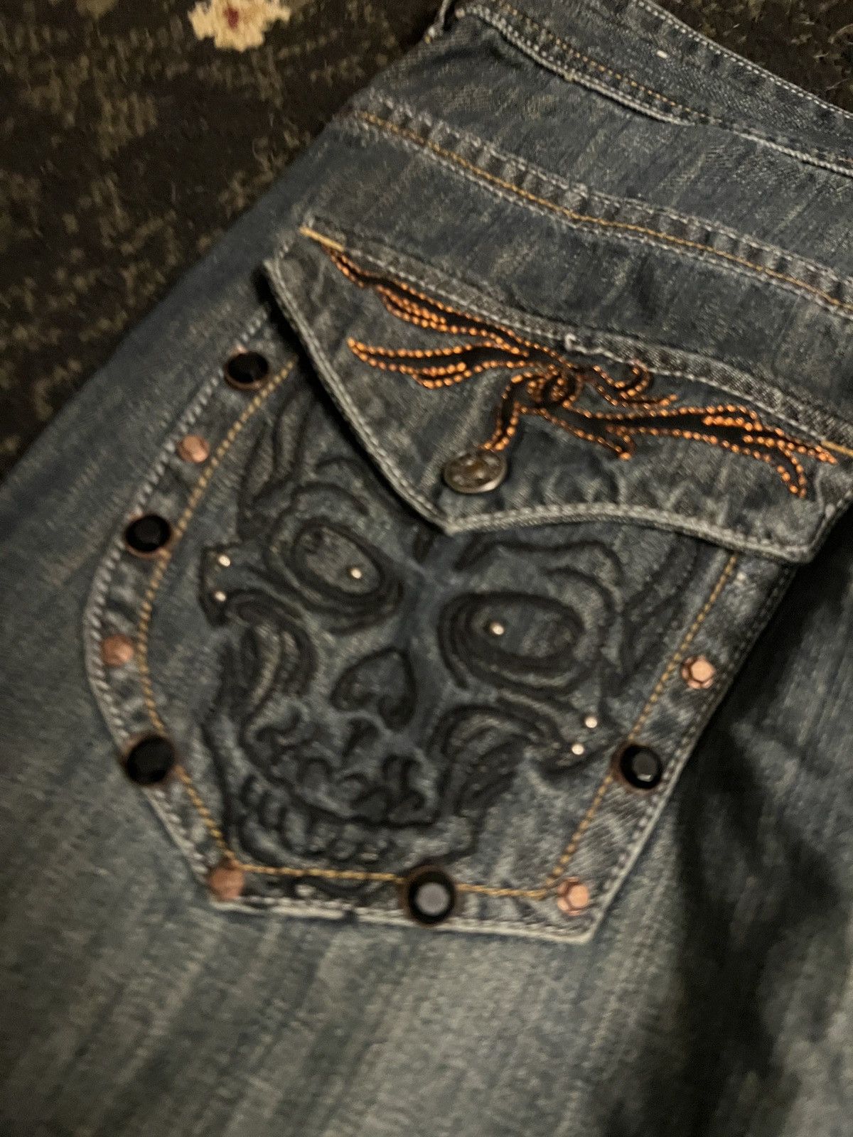 Ecko Unltd. Ecko Black Jeans with Skulls Size US 34 / EU 50 - 2 Thumbnail
