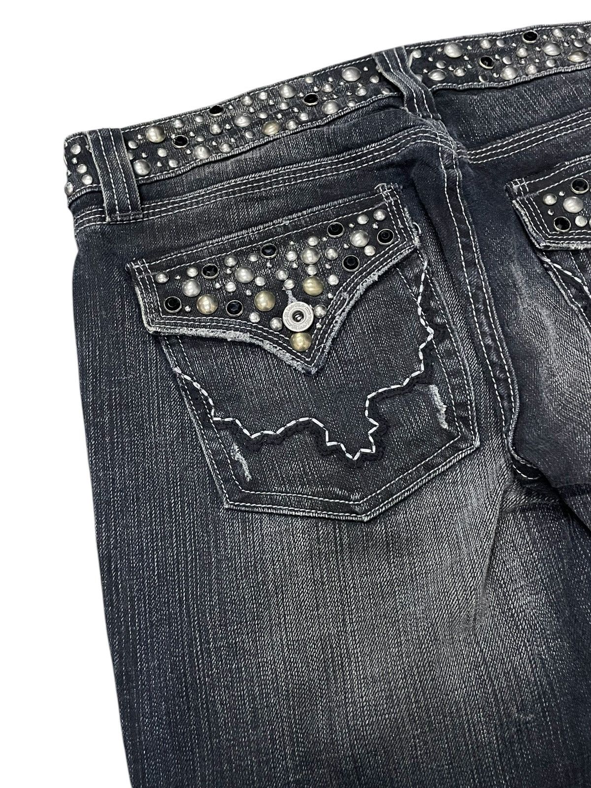 Tornado Mart Vintage Tornado Mart Style Rhinestone Studded Flare Jeans Size US 31 - 6 Thumbnail
