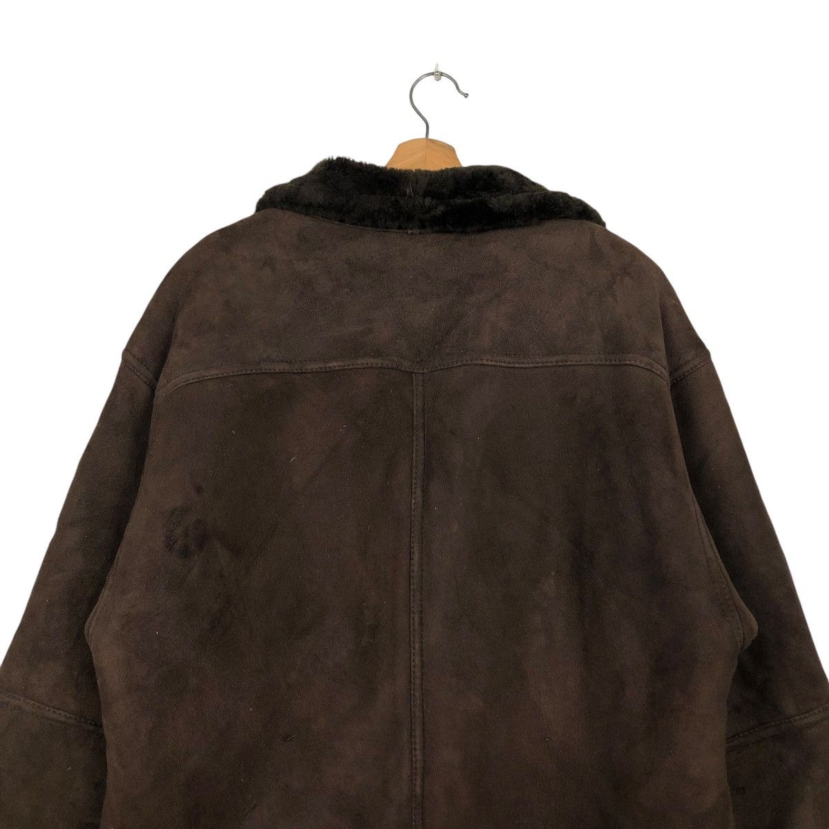 Vintage 🔥VINTAGE SHEARLING LEATHER JACKET FUR BLANKET ITALY TEODEM Size US L / EU 52-54 / 3 - 11 Thumbnail