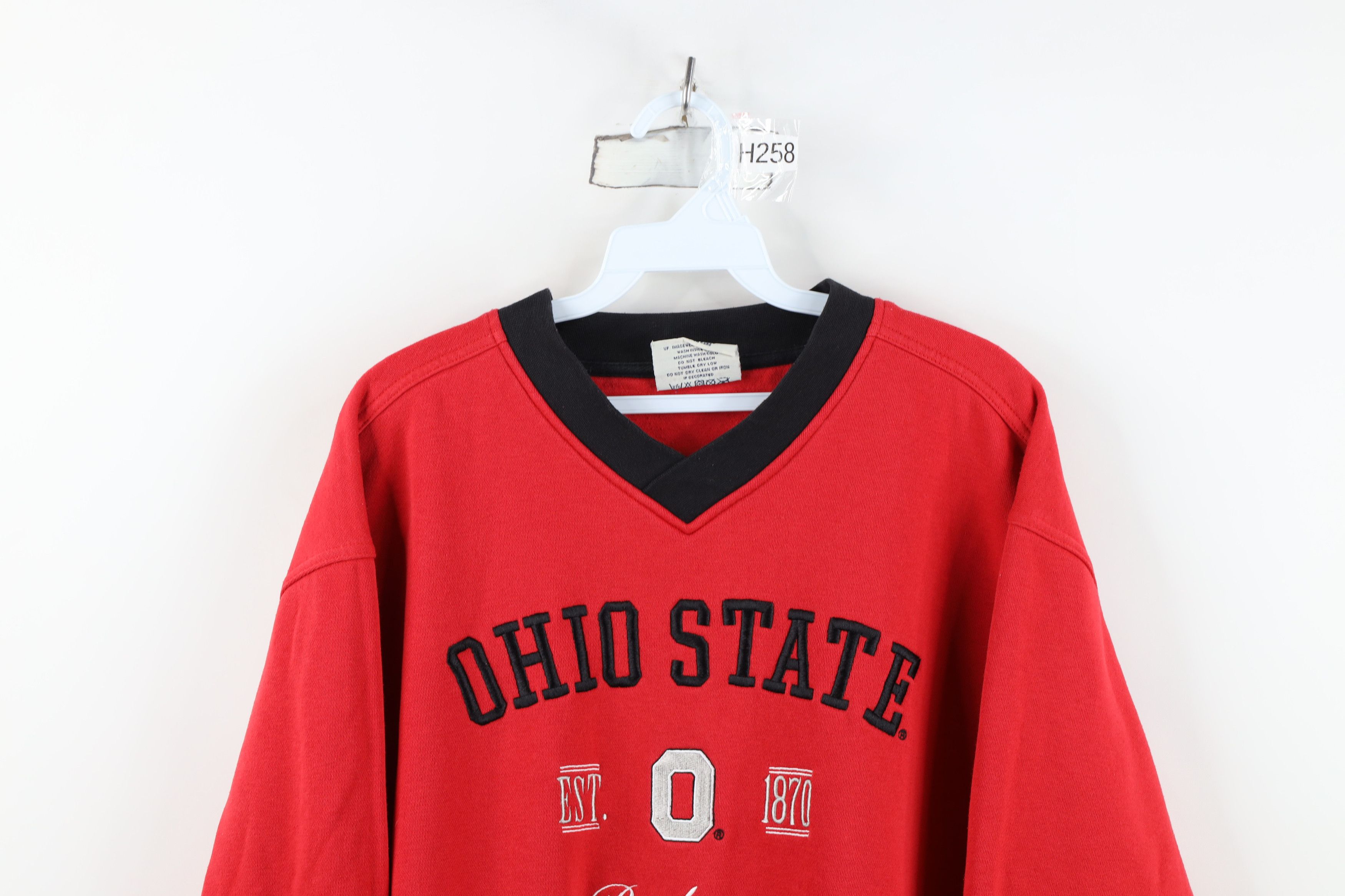 Vintage Vintage 90s Spell Out Ohio State University Sweatshirt Red Size US L / EU 52-54 / 3 - 2 Thumbnail