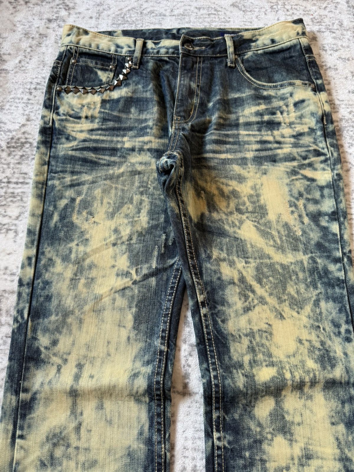 Japanese Brand Semantic Design Studded Acid Mud Wash Jeans Size US 30 / EU 46 - 3 Thumbnail