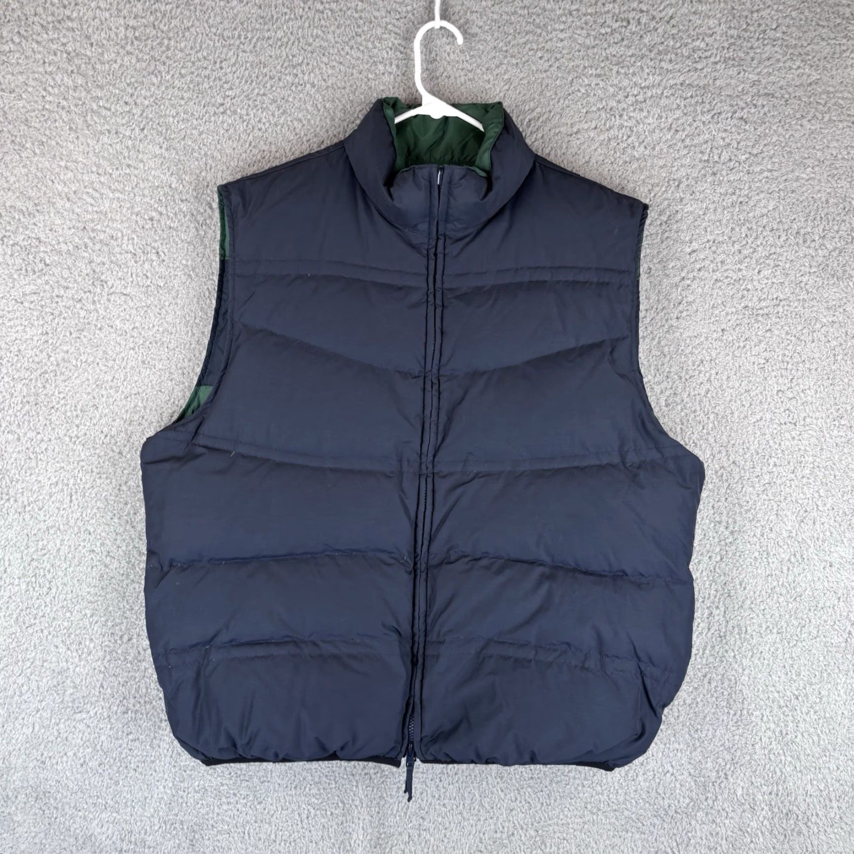 Cremieux Vtg Daniel Cremieux Reversible Puffer Vest Mens XL Navy Green Stripe Down Fill Vest Size US XL / EU 56 / 4 - 3 Thumbnail