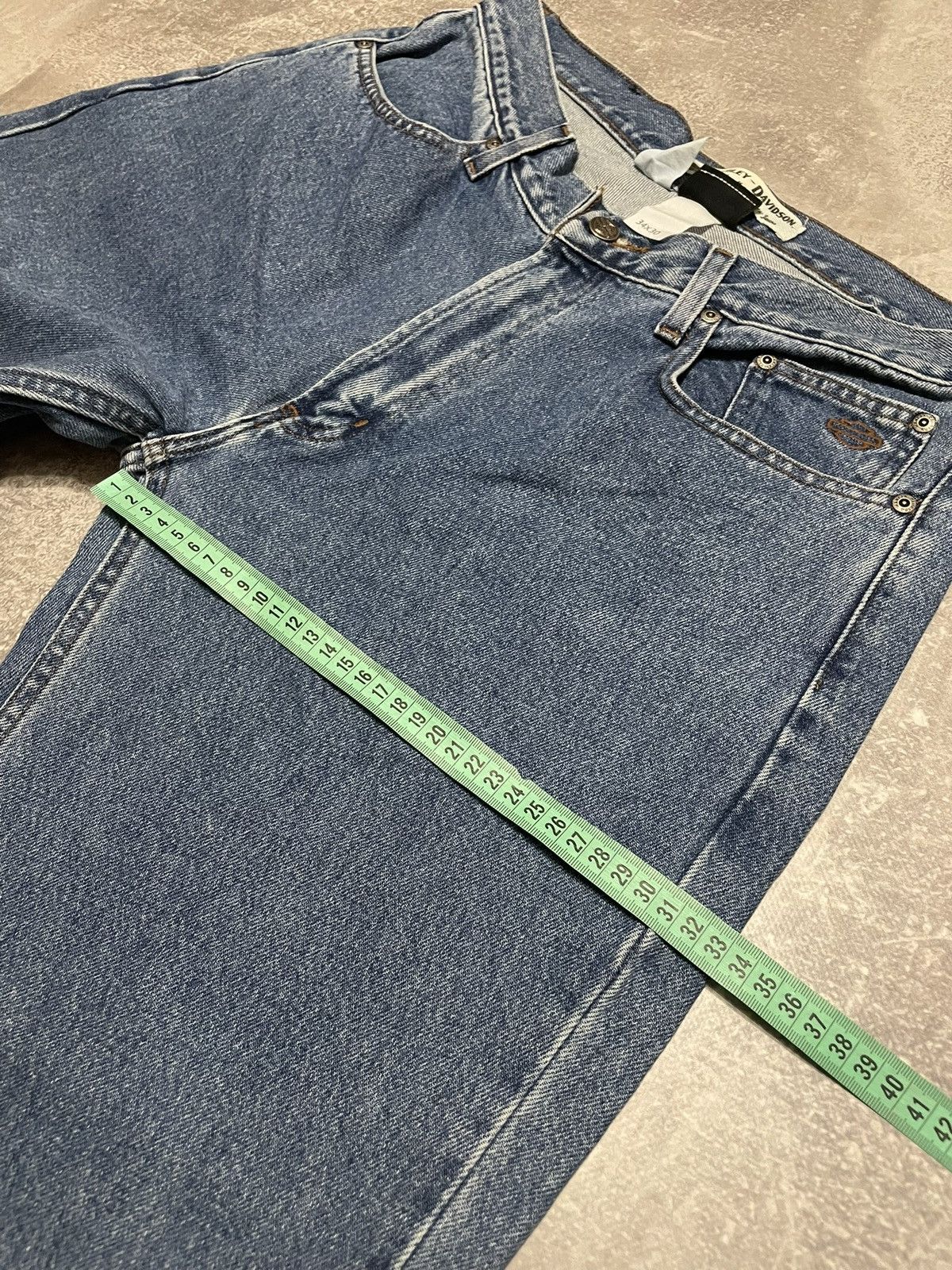 Harley Davidson × Vintage Vintage Harley Davidson Buggy Blue Denim Jeans Y2K 34/30 Size US 34 / EU 50 - 25 Thumbnail