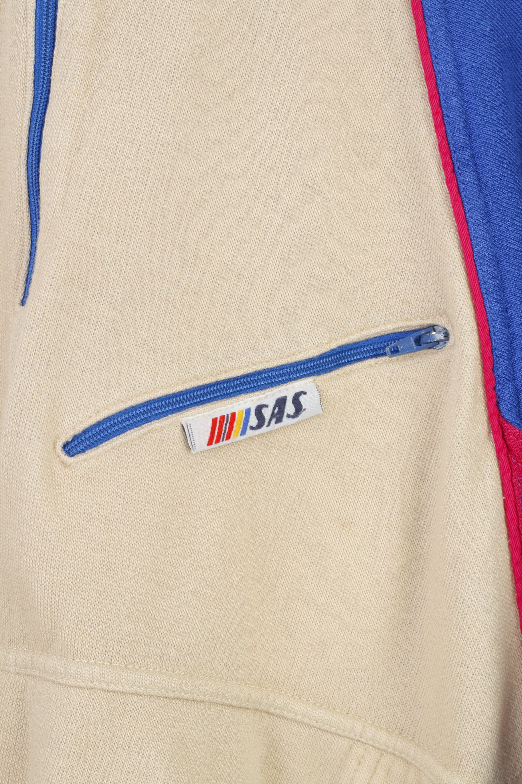 SAS SAS Women M Sweatshirt Zip Neck Beige Cotton Italy 3599 Size M / US 6-8 / IT 42-44 - 4 Thumbnail