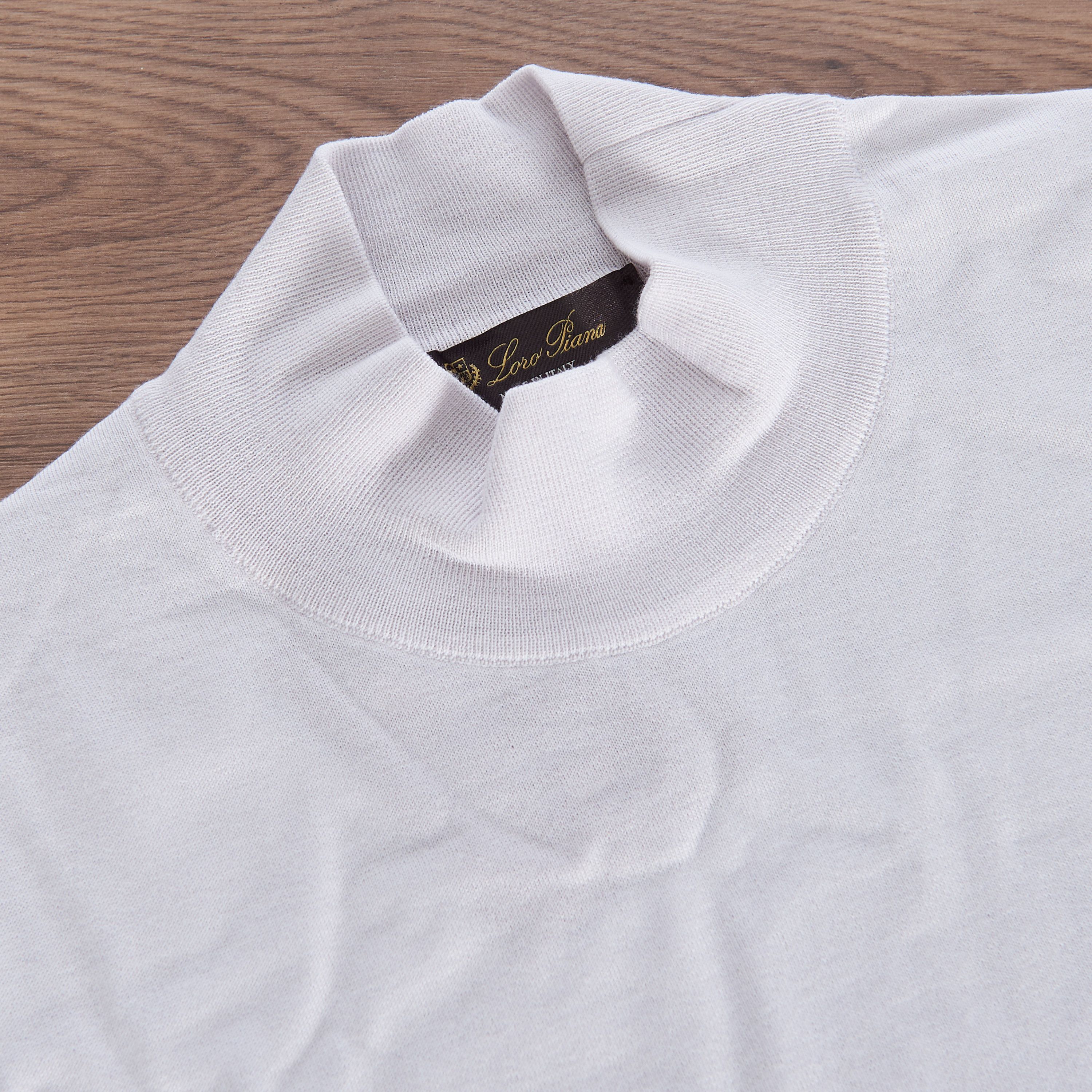 Loro Piana Lupetto Sweater Mock Neck In Ice White Wish Wool Size US M / EU 48-50 / 2 - 9 Thumbnail