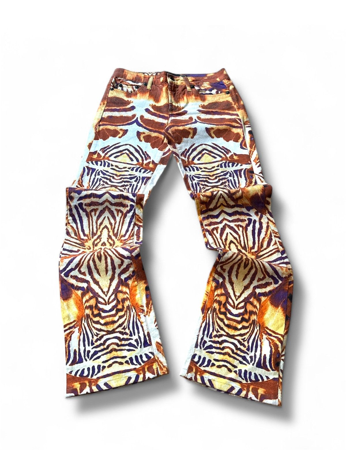 Just Cavalli Just Cavalli Roberto Cavalli 00s Zebra Psychedelic Jeans Size 26" / US 2 / IT 38 - 5 Thumbnail