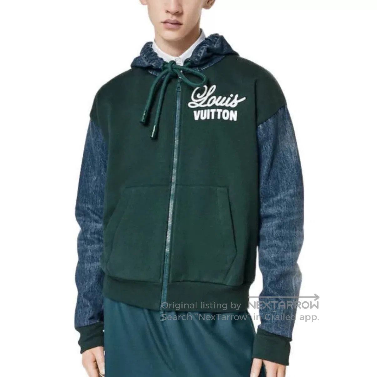 Louis Vuitton Louis Vuitton Green Denim Zip Hoodie. Size US XL / EU 56 / 4 - 6 Thumbnail