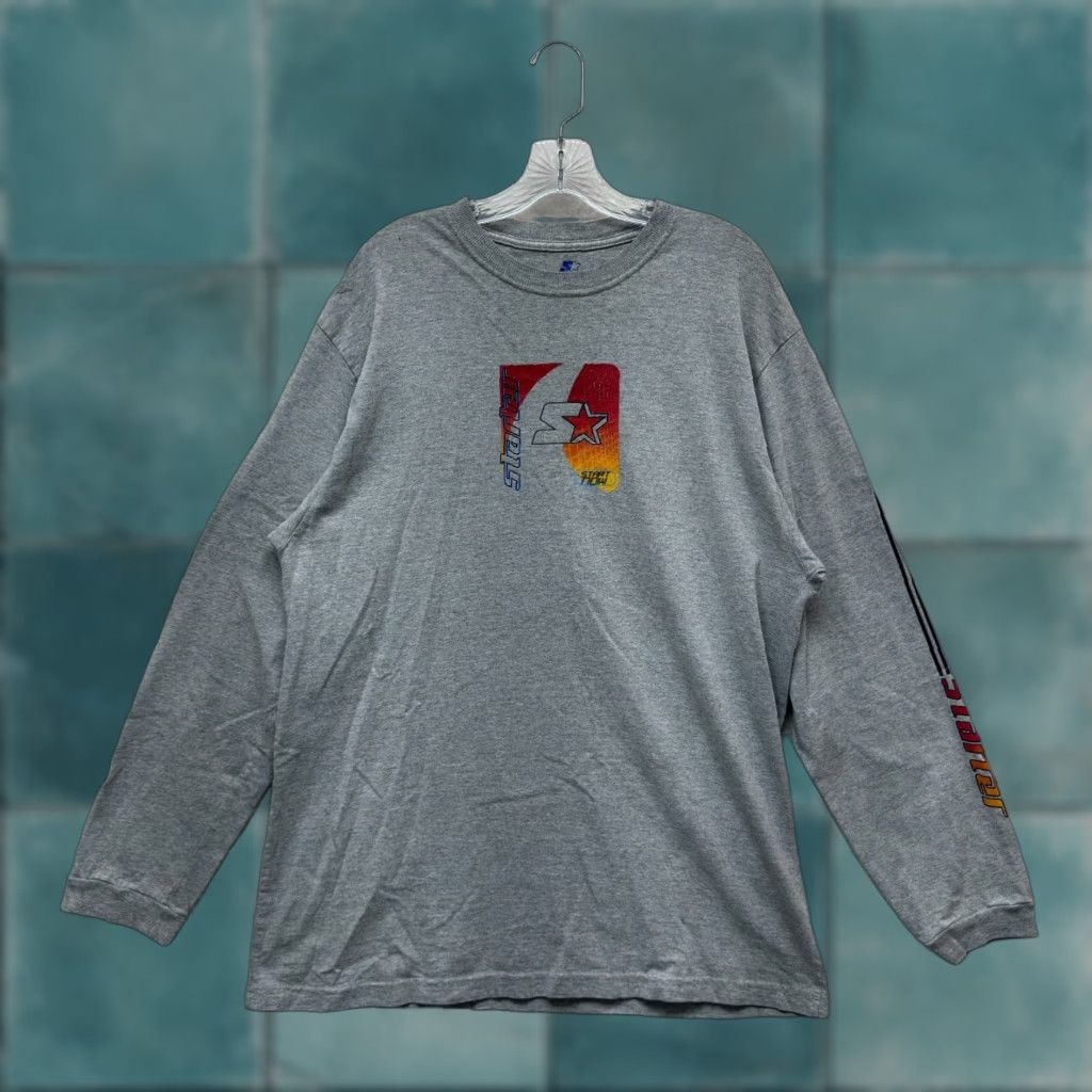 Starter VINTAGE Starter T-Shirt Long Sleeve Gray XL Mens Grunge Skater Graphic Y2K Vintage Size US XL / EU 56 / 4 - 1 Thumbnail