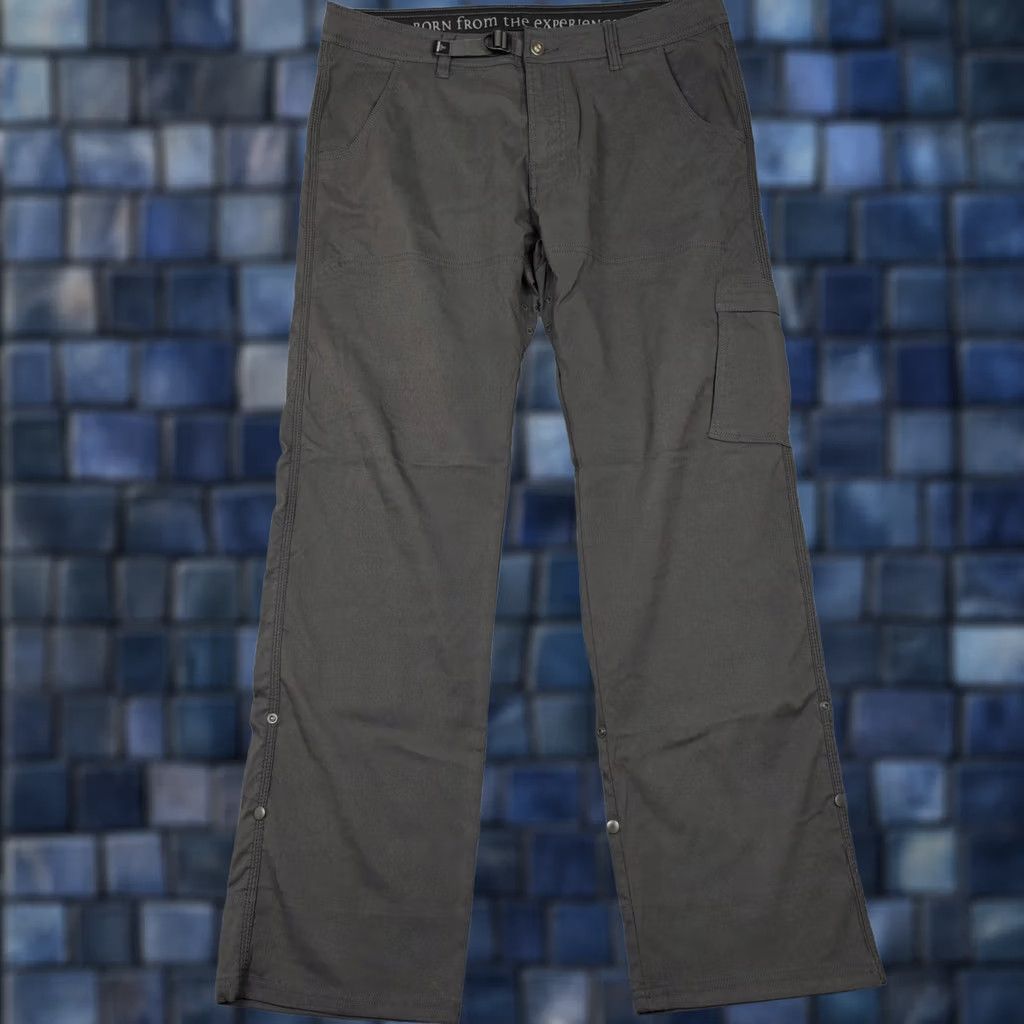 Prana Prana Pants Mens 35x32 Gray Nylon Stretch Cargo Outdoor Hiking Snap Leg Travel - Pre-owned - Excellent Size US 35 - 1 Thumbnail