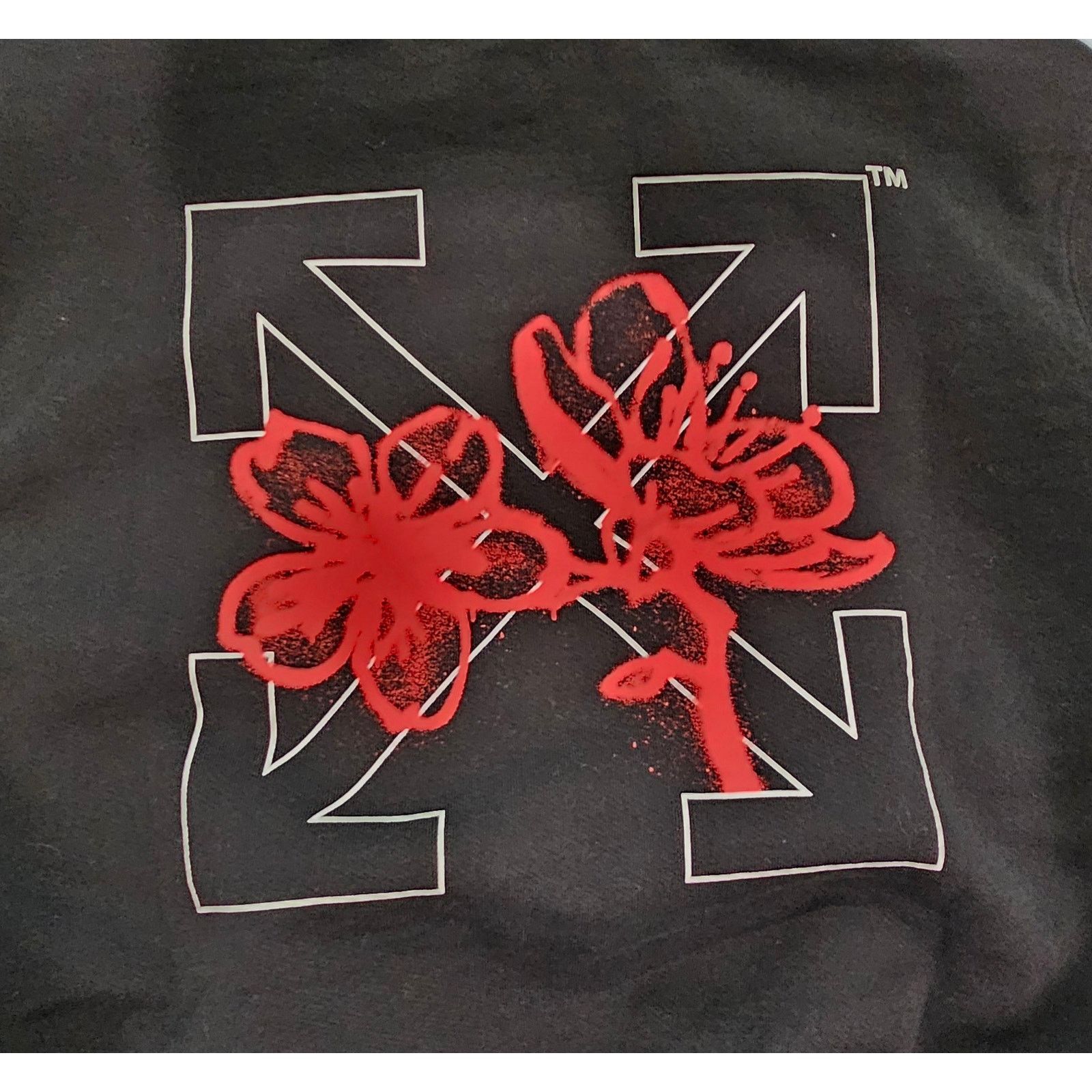 Off-White Off White Black Hoodie with Red Floral Design NWT S Size S / US 4 / IT 40 - 7 Thumbnail